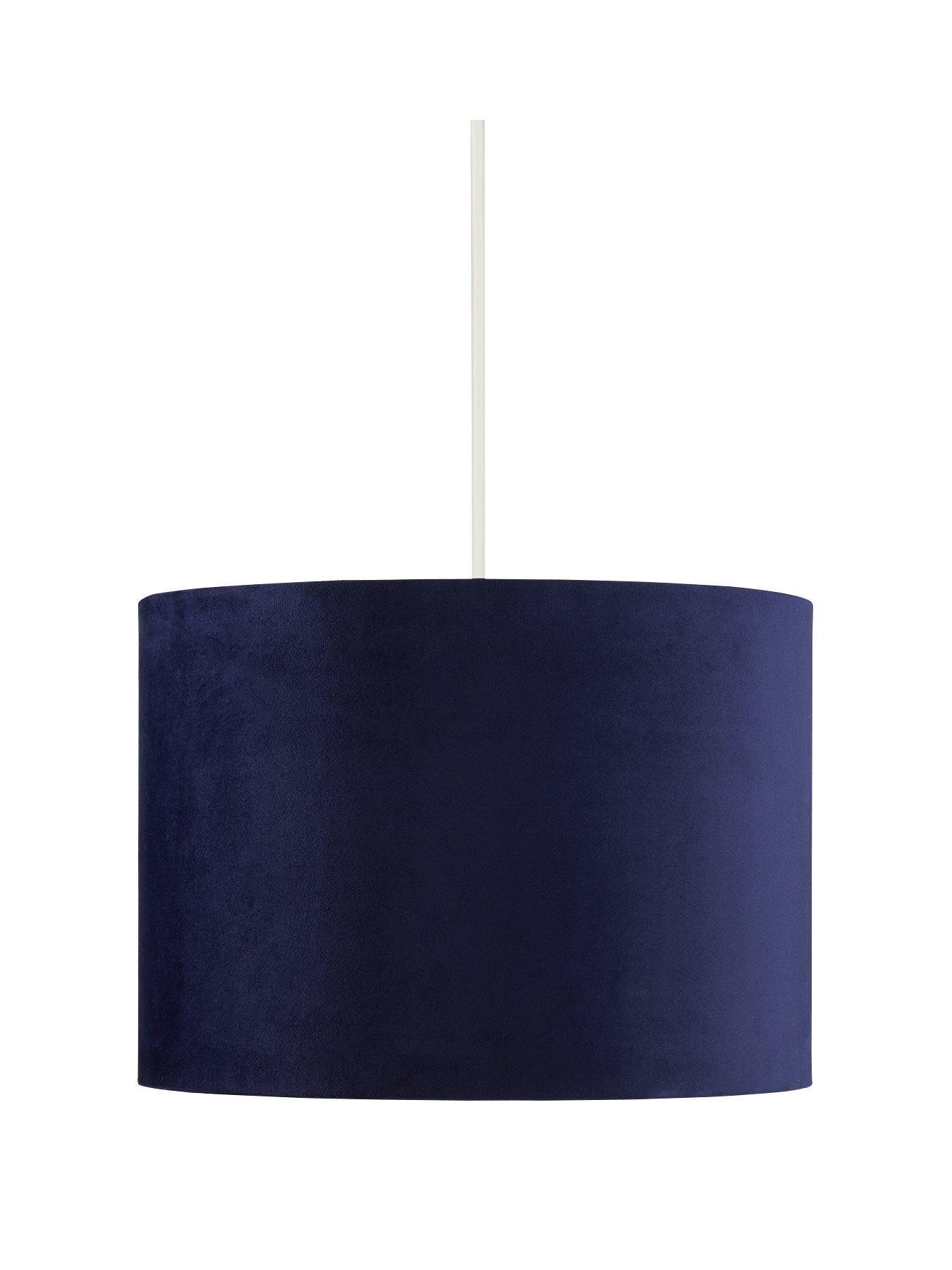 Image 1 of 3 of The Very Collection Langley 35cm Velvet Easy Fit Shade - Navy
