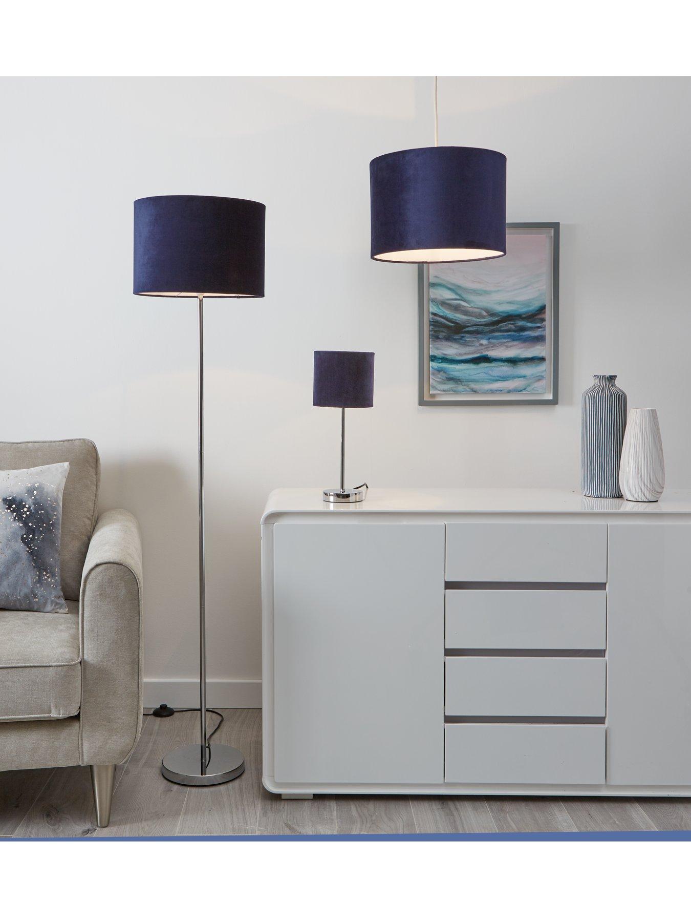Image 2 of 3 of The Very Collection Langley 35cm Velvet Easy Fit Shade - Navy