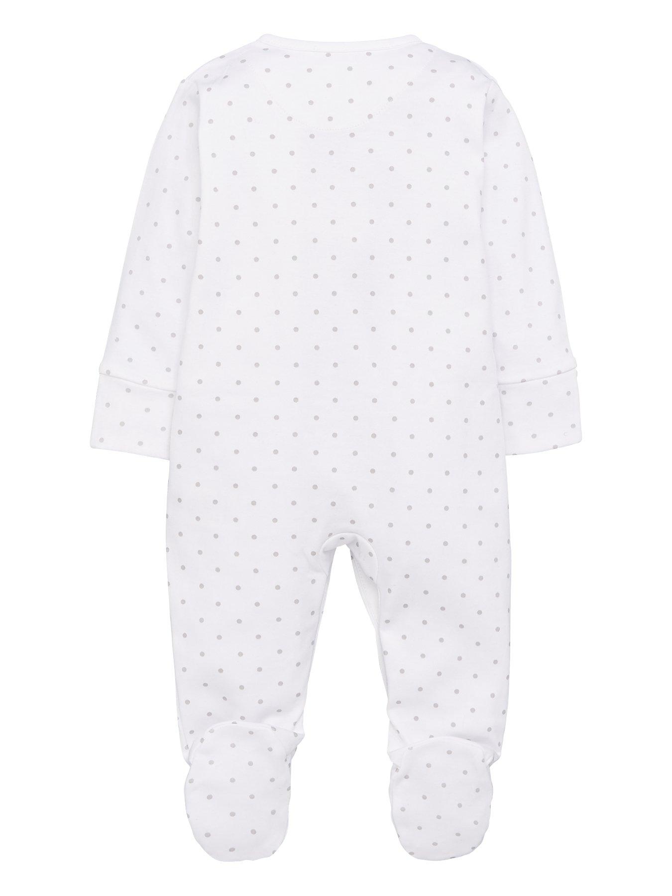 Image 3 of 4 of Everyday Baby Unisex 3 Pack Essentials&nbsp;Sleepsuits - White