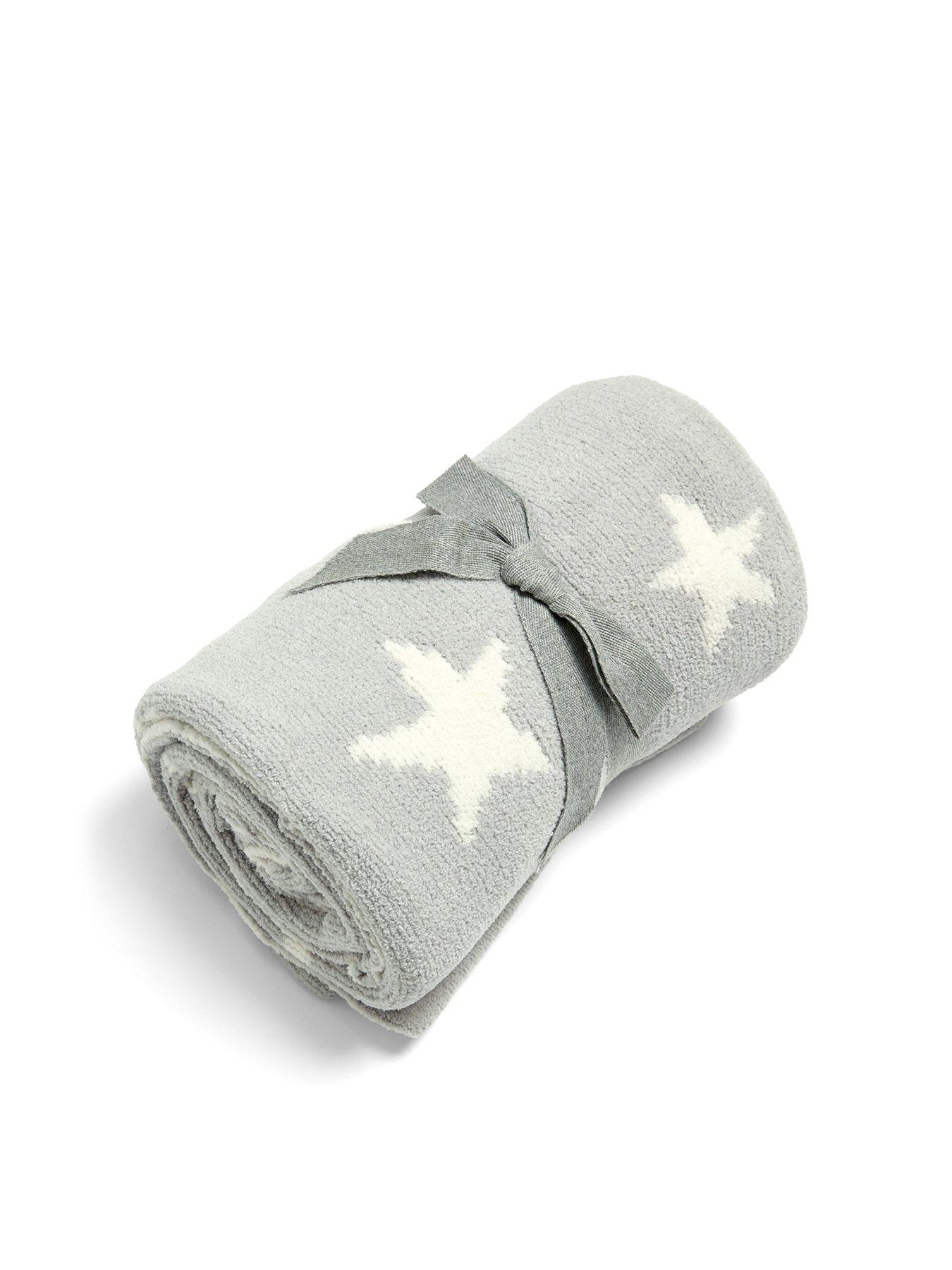 Image 1 of 2 of Mamas & Papas Chenille Blanket - Grey Star