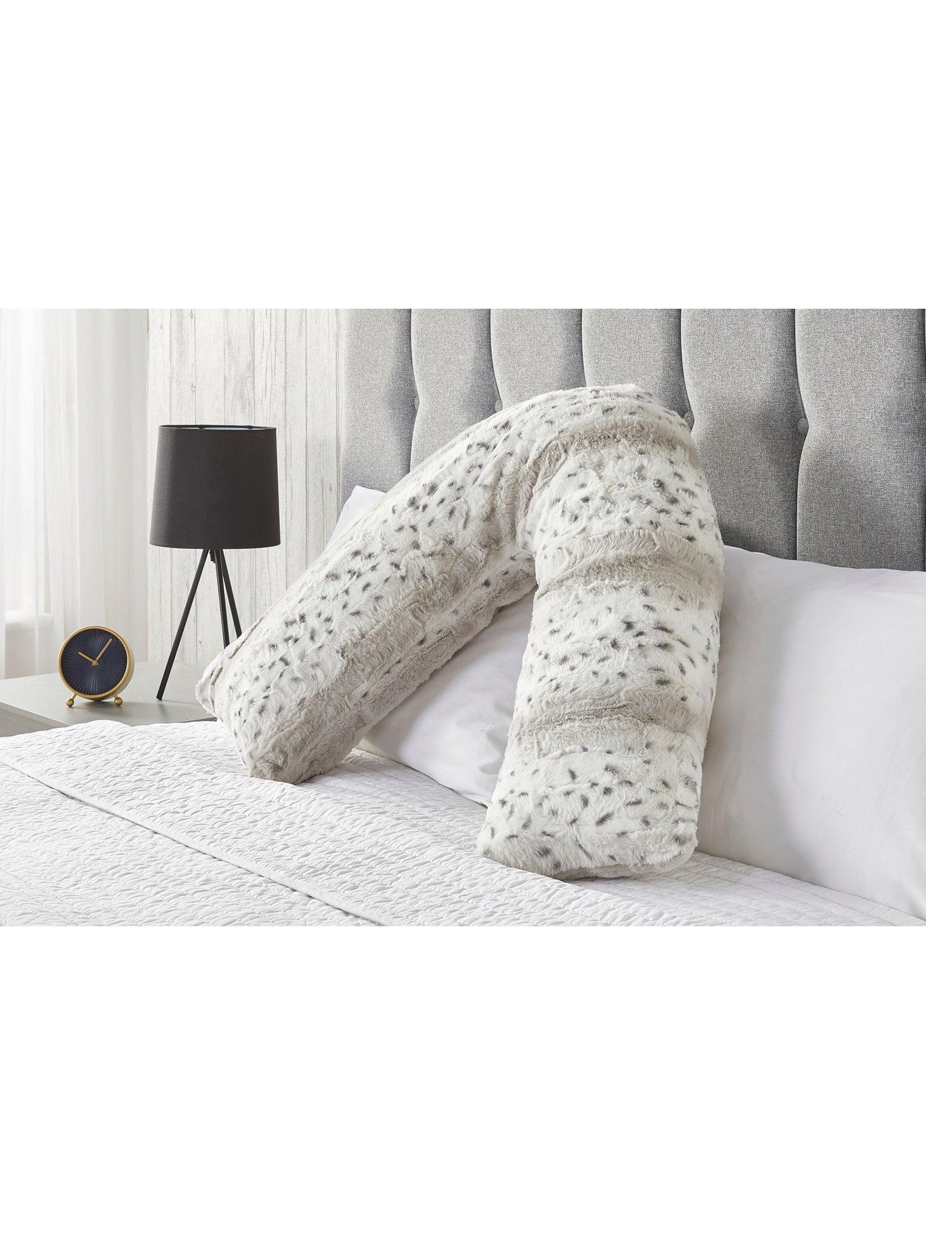 very-home-everyday-snow-leopard-printnbspv-shaped-faux-fur-pillow