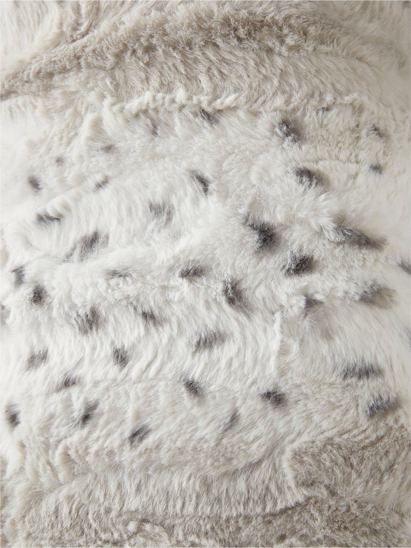 Image 3 of 4 of Very Home Everyday Snow Leopard Print&nbsp;V-Shaped Faux Fur Pillow