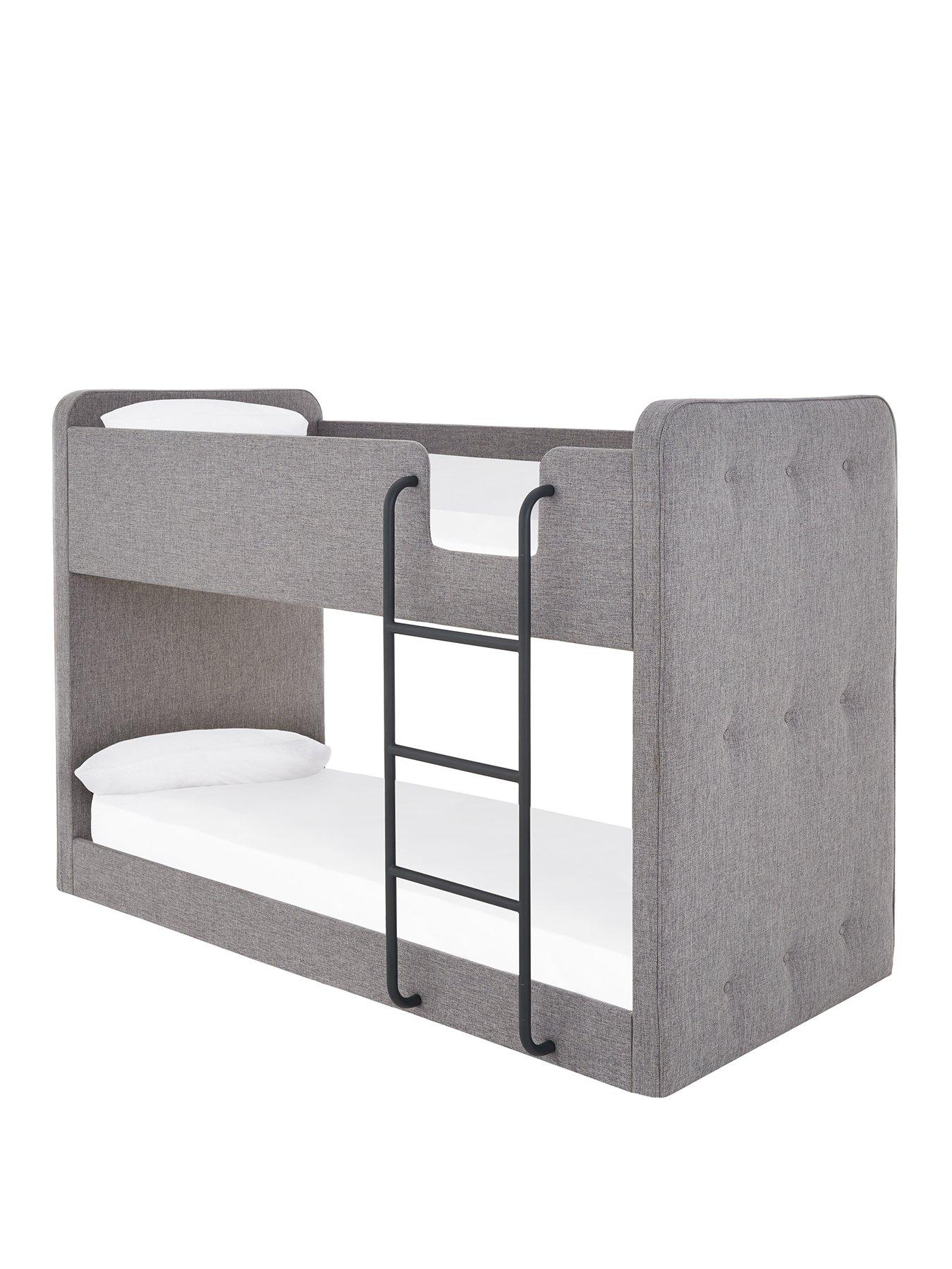 very-home-charlie-fabric-bunk-bed-with-mattress-options-buy-and-savenbsp--greystillFront