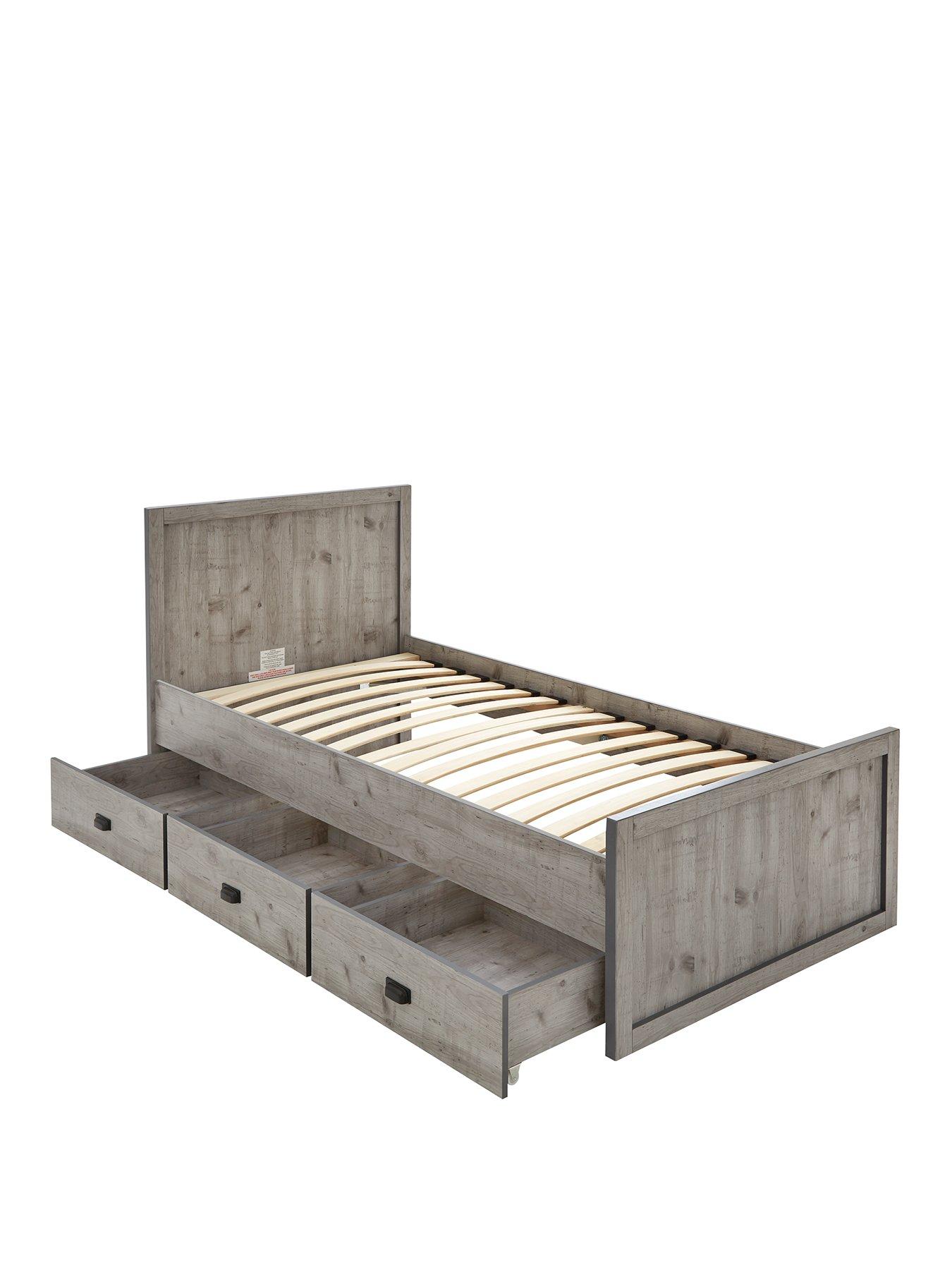 Image 3 of 6 of The Very Collection Jackson Single Storage&nbsp;Bed with Mattress Options (Buy and SAVE!)&nbsp;-&nbsp;Weathered Grey