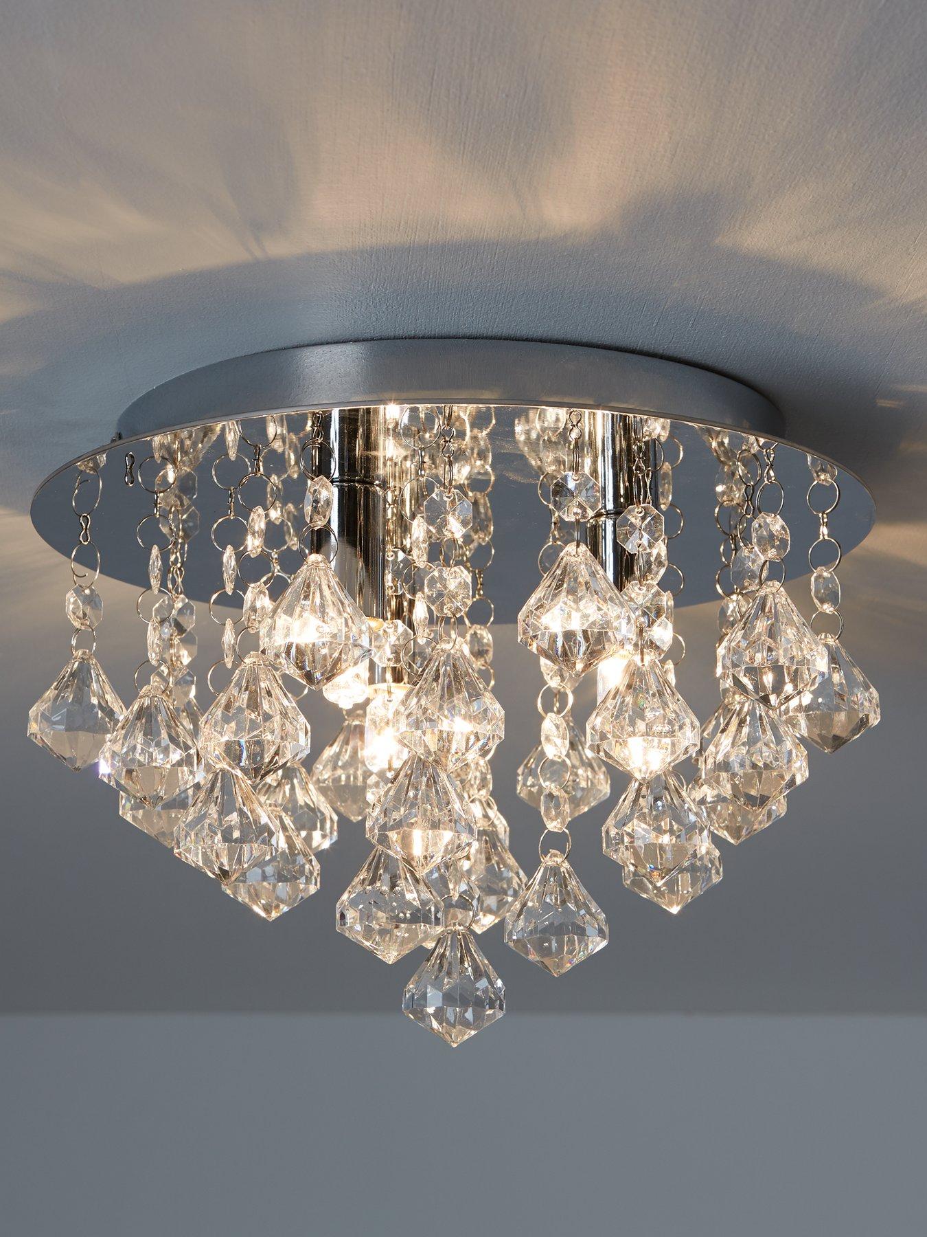 Image 1 of 5 of The Very Collection Maya Diamond Flush Light Fitting
