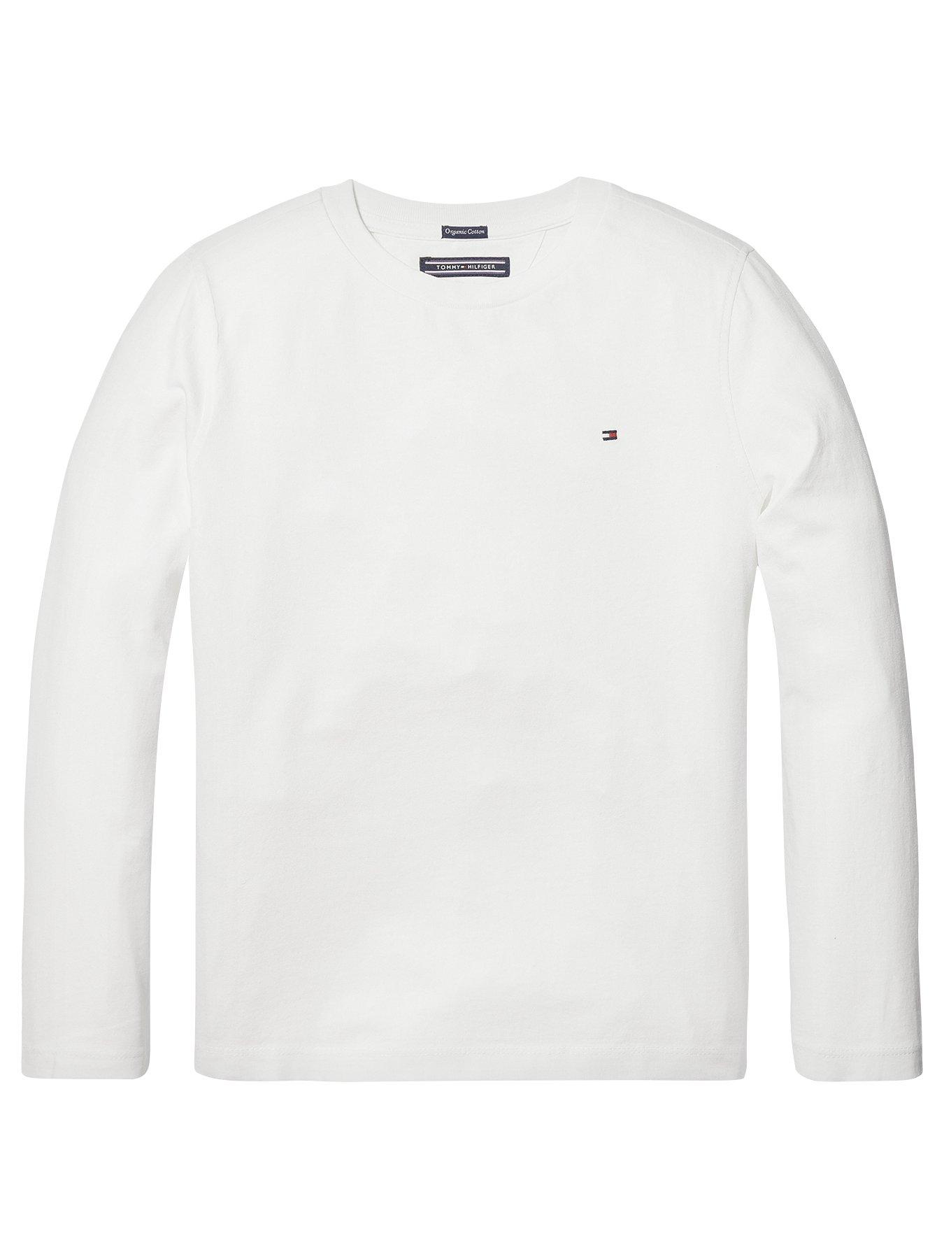 Tommy Hilfiger Boys Long Sleeve Essential Flag T-Shirt - White