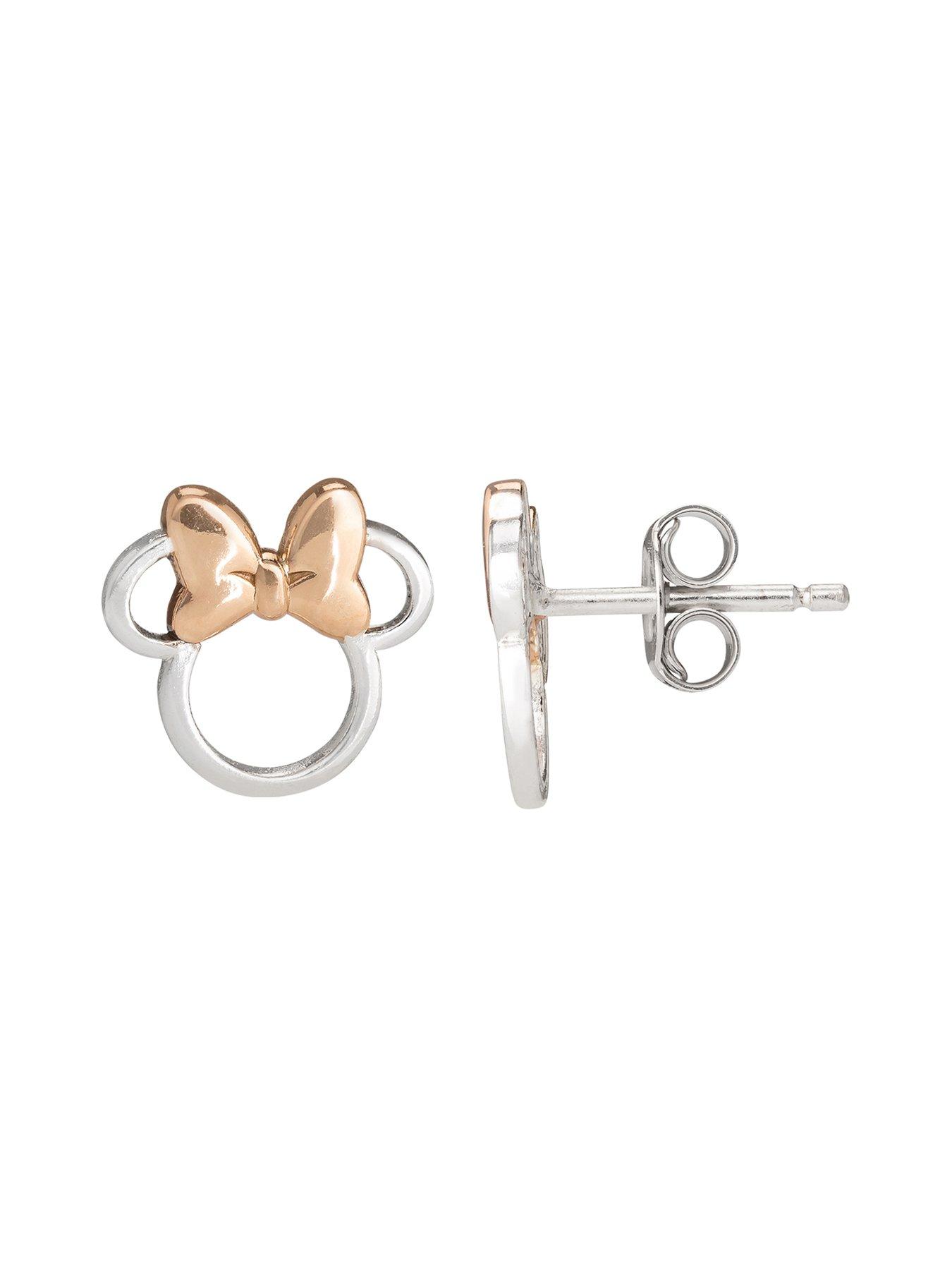 disney-minnie-mouse-sterling-silver-and-rose-gold-bow-stud-earringsback