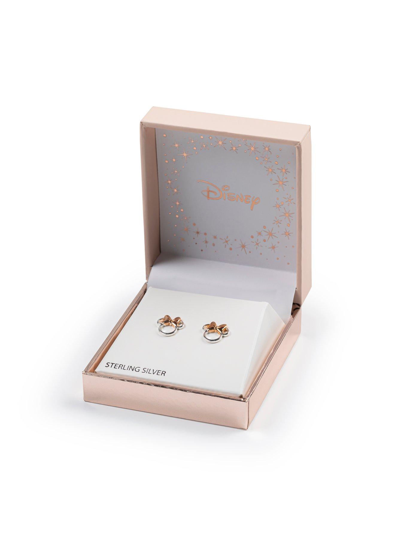 Disney Minnie Mouse Sterling Silver and Rose Gold Bow Stud