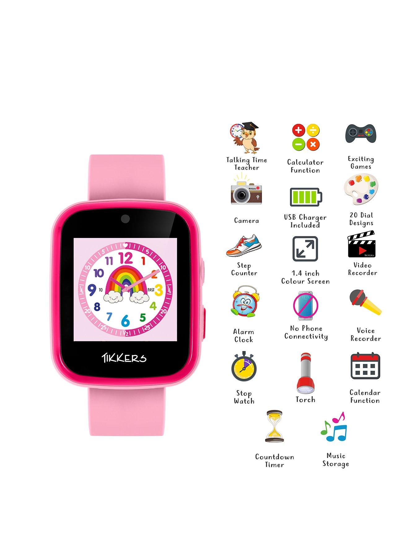 tikkers-full-display-pink-silicone-strap-kids-smart-watchstillFront