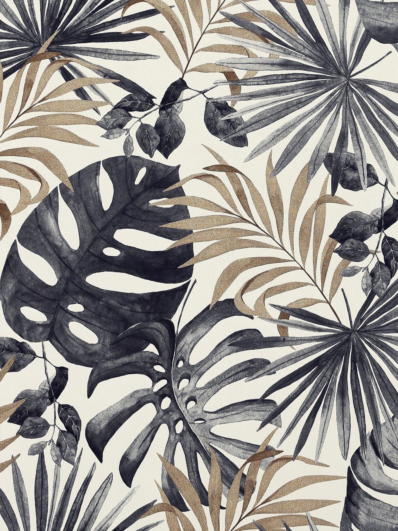 arthouse-jungle-wall-black-gold-wallpaper