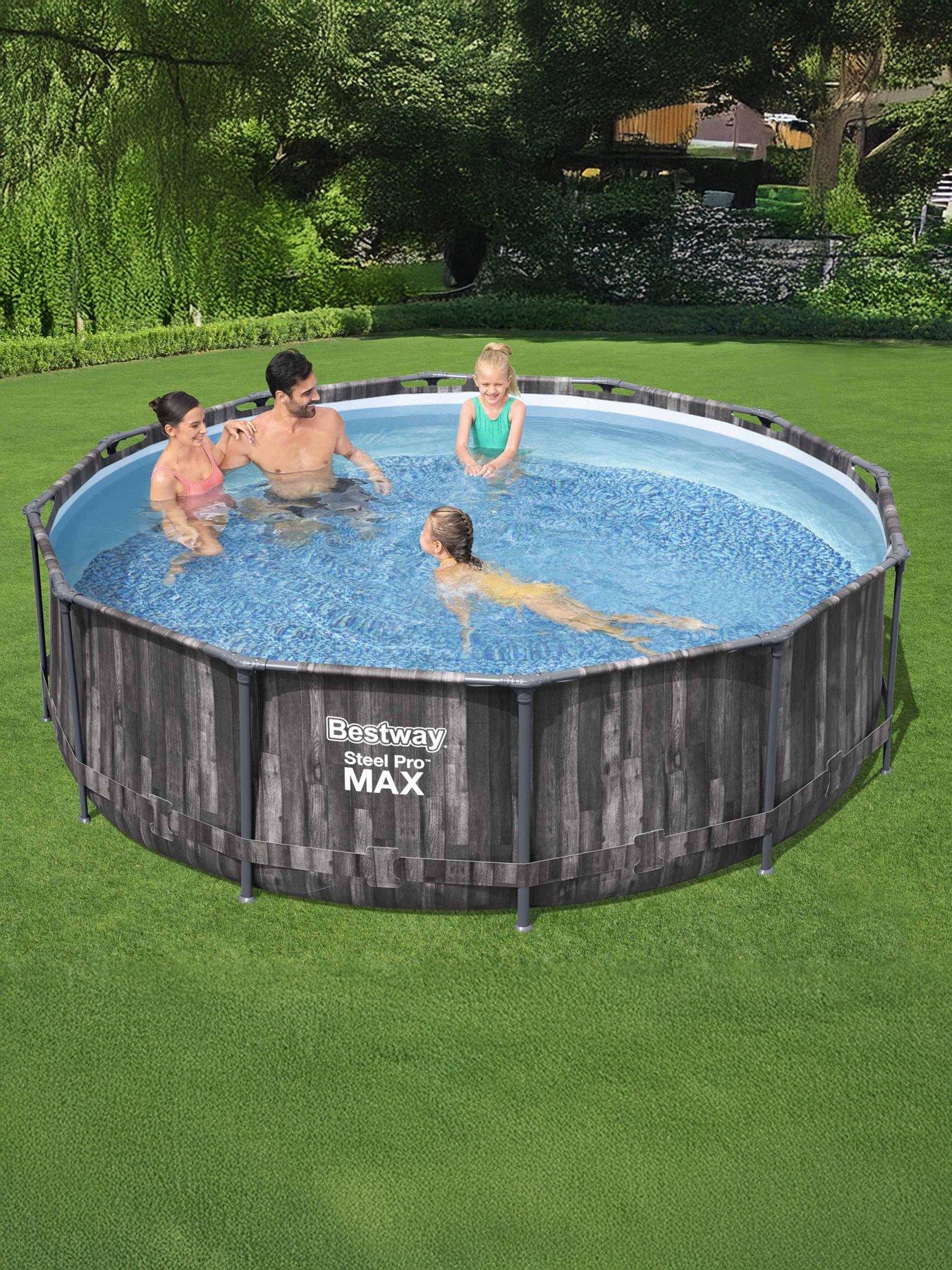 Bestway 12FT Wood Effect Steel Pro MAX Pool Set