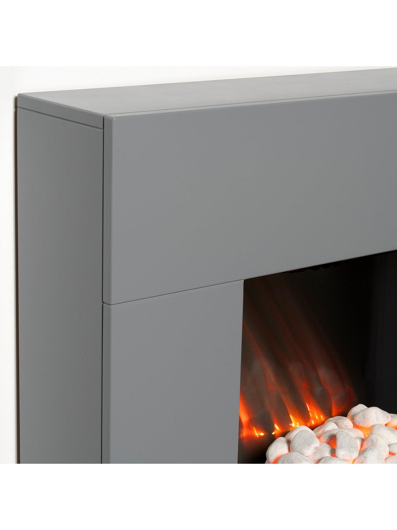Image 3 of 5 of Adam Fires & Fireplaces Cubist Grey Electric Suite