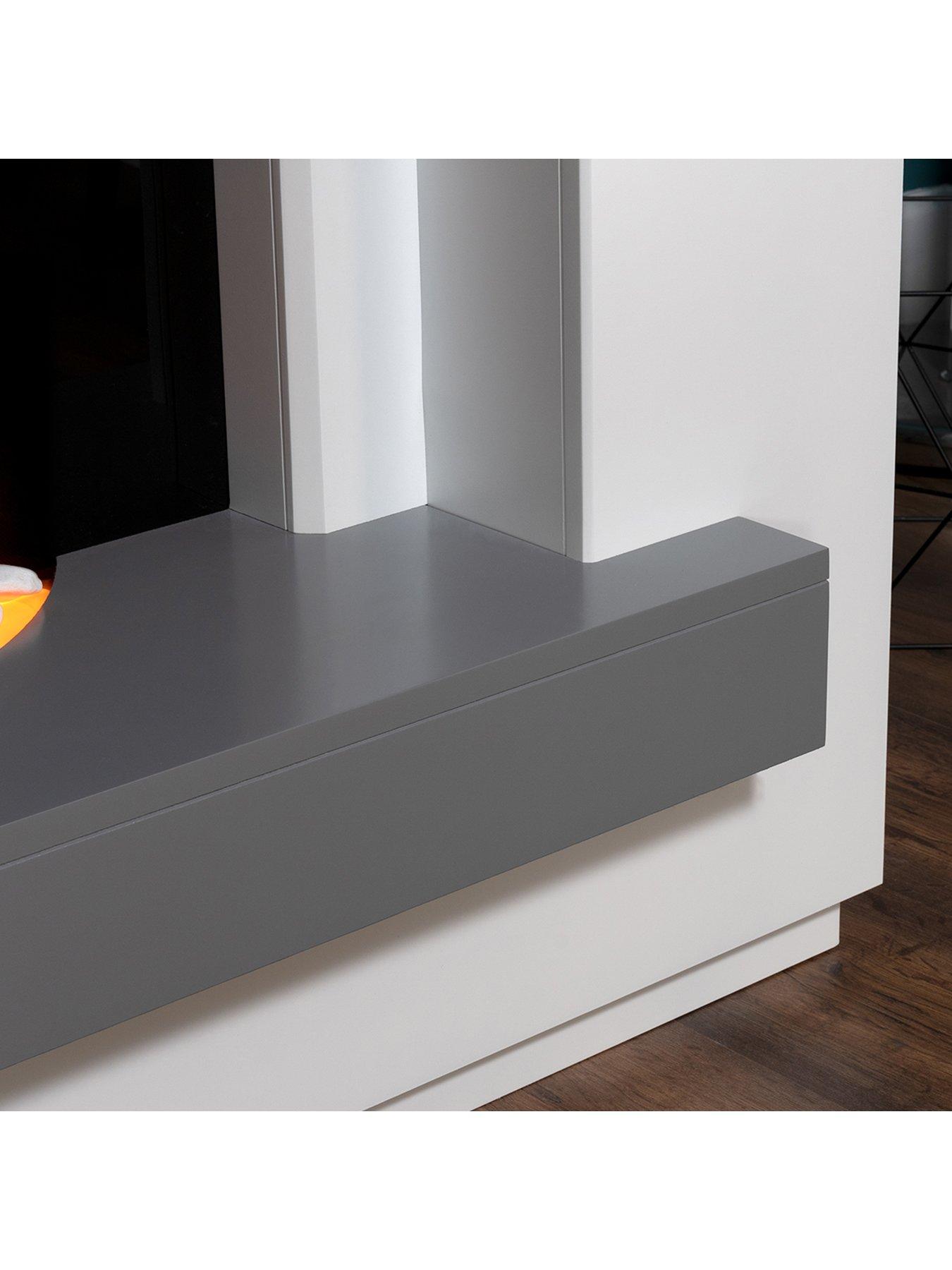 Image 3 of 5 of Adam Fires & Fireplaces Sambro White &amp; Grey Electric Suite