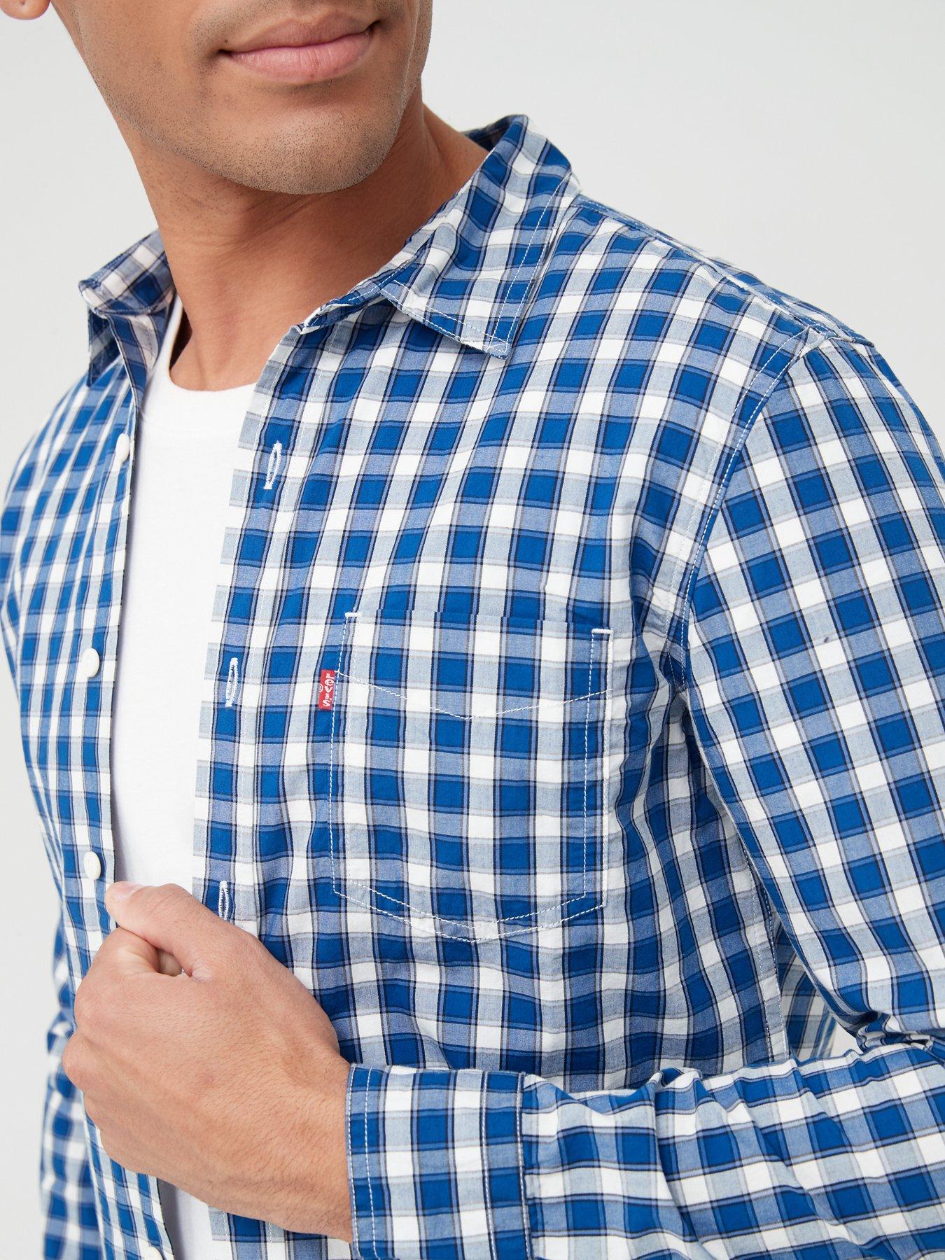 Image 4 of 4 of Levi's One Pocket Check Slim Shirt - Blue