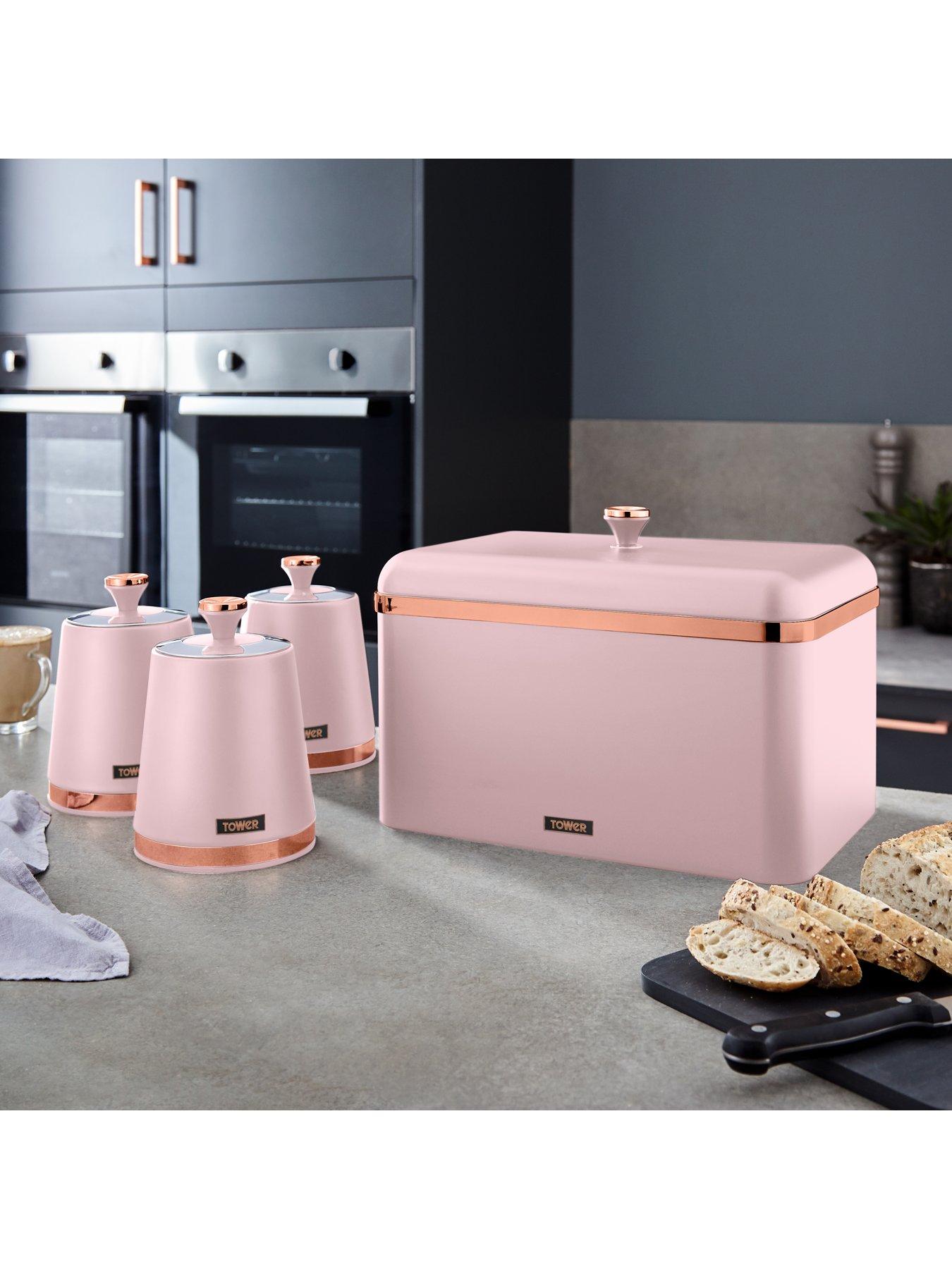 Image 5 of 6 of Tower Cavaletto Storage Canisters in Pink &ndash; Set of 3