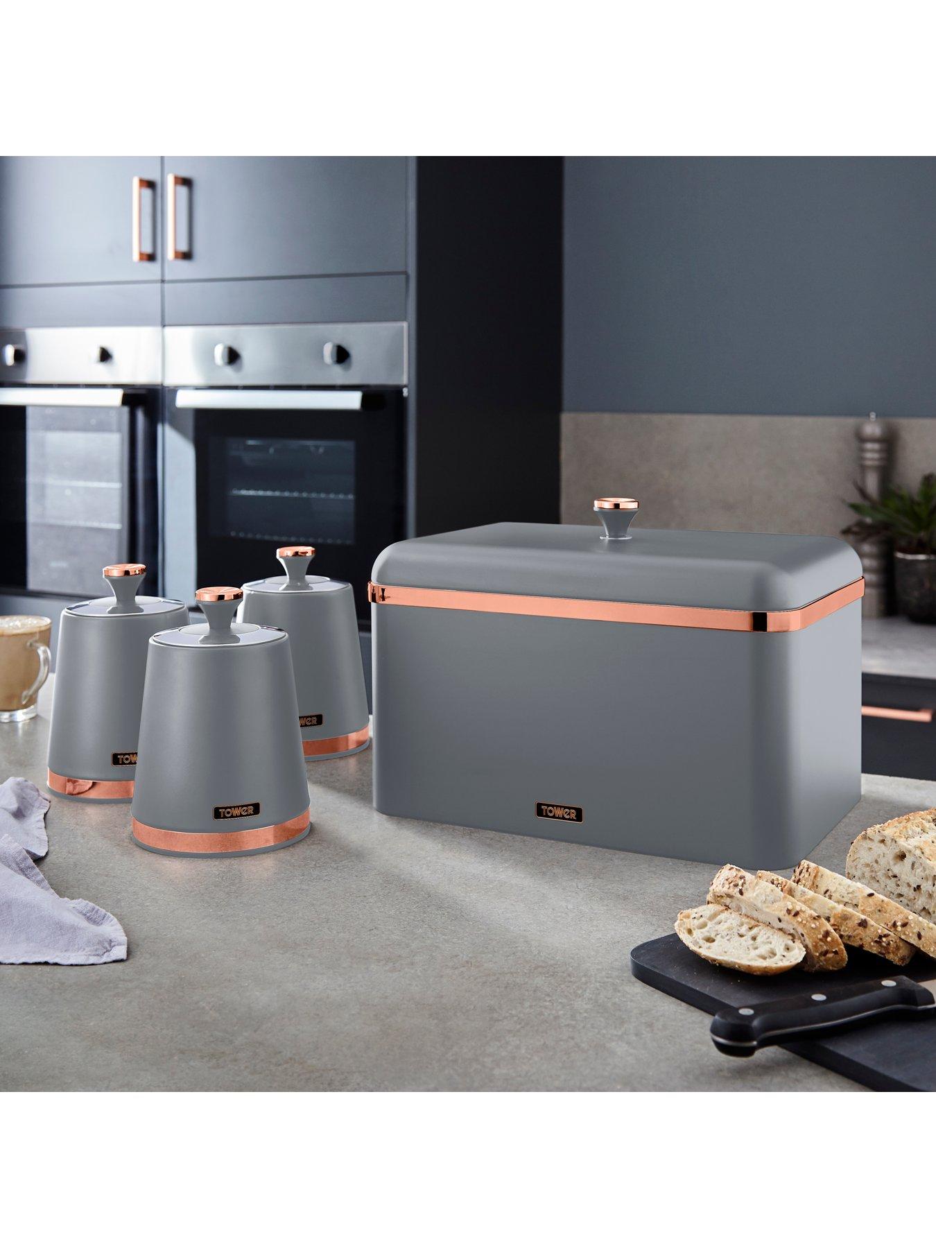 Image 5 of 5 of Tower Cavaletto Storage Canisters in Grey &ndash; Set of 3