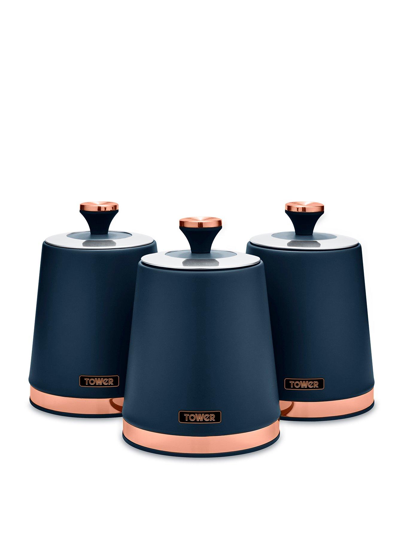 undefined Cavaletto Storage Canisters in Blue – Set of 3
