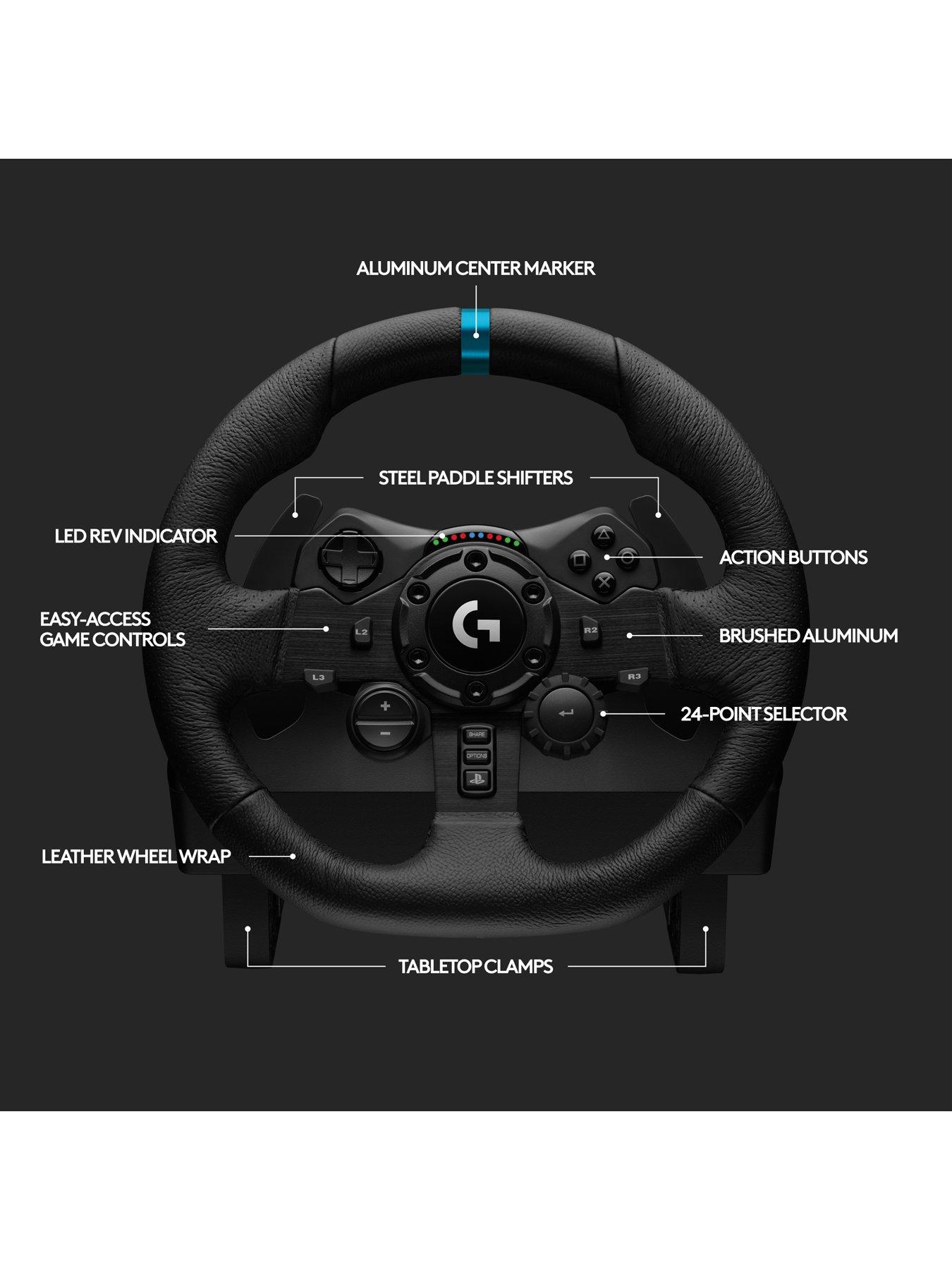 Image 7 of 8 of LogitechG G923 Racing Wheel and Pedals TRUEFORCE up to 1000 Hz Force Feedback for PS5, PS4, PC/Mac - Black