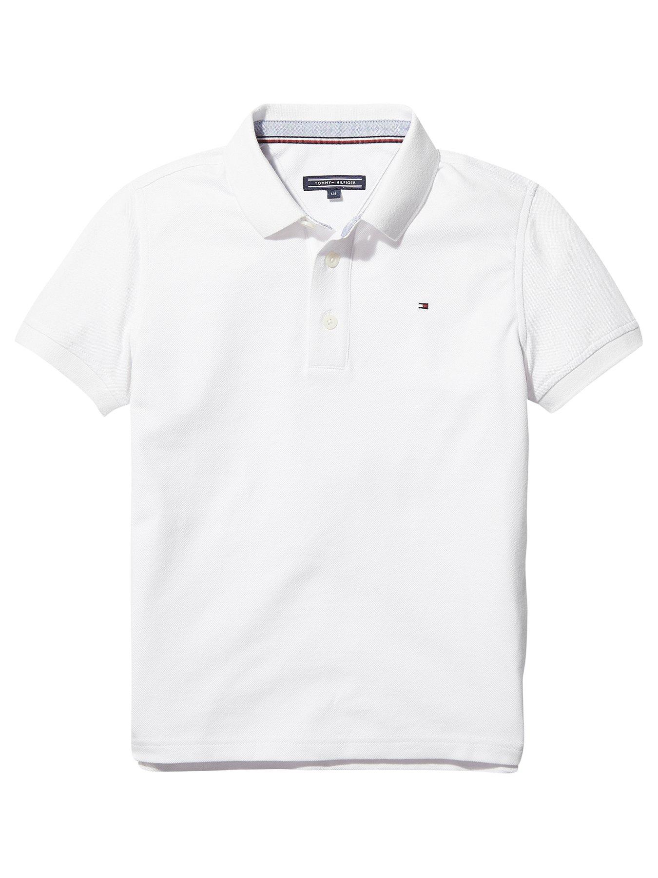 Image 1 of 2 of Tommy Hilfiger Boys Essential Flag Polo Shirt - White