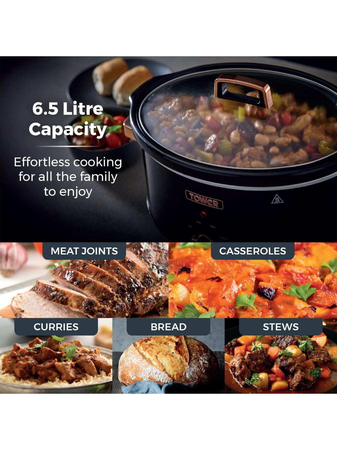 tower-t16019rg-65l-slow-cooker-with-3-heat-settings-black-and-rose-goldback