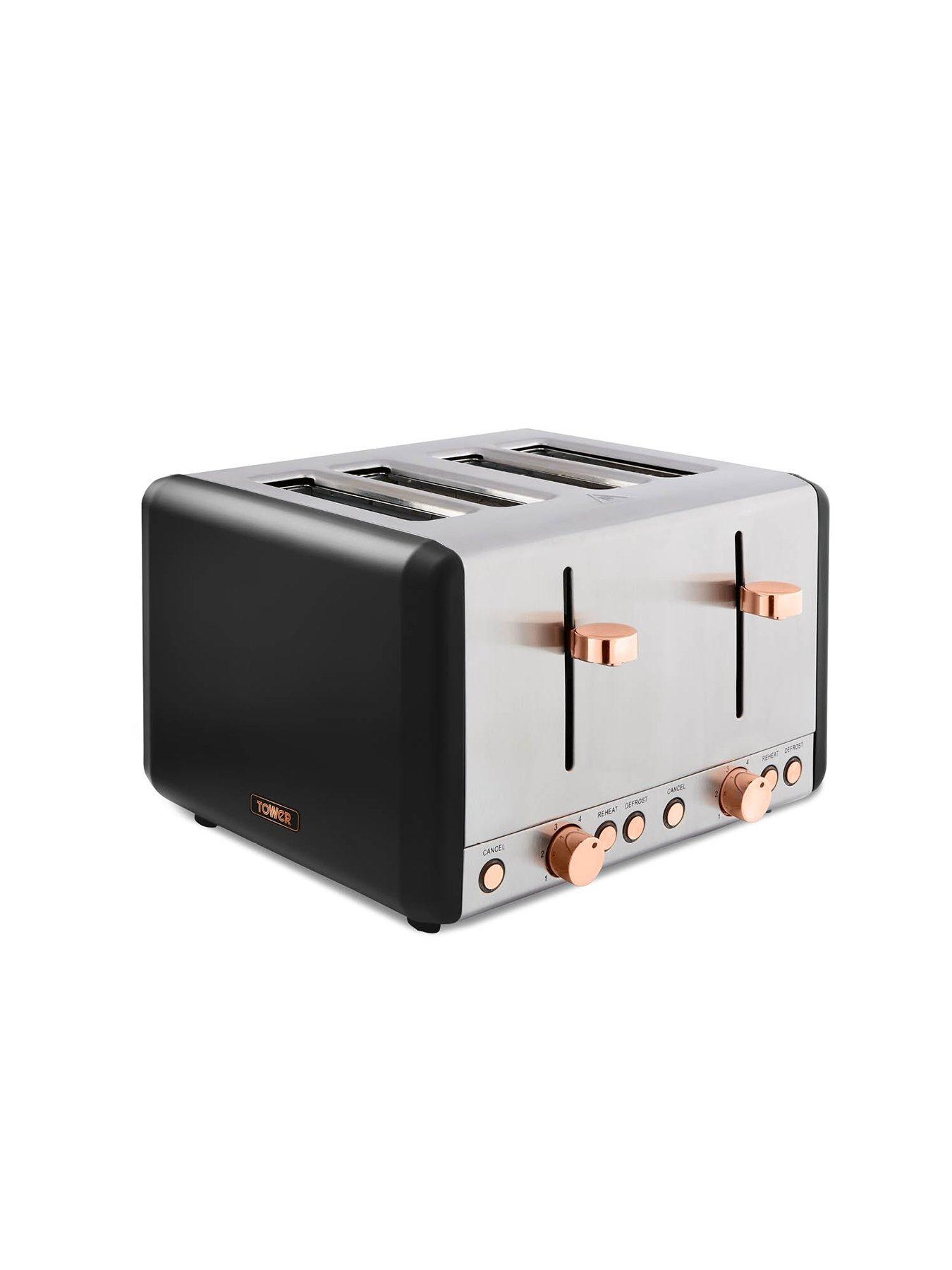 Black and rose gold toaster sale