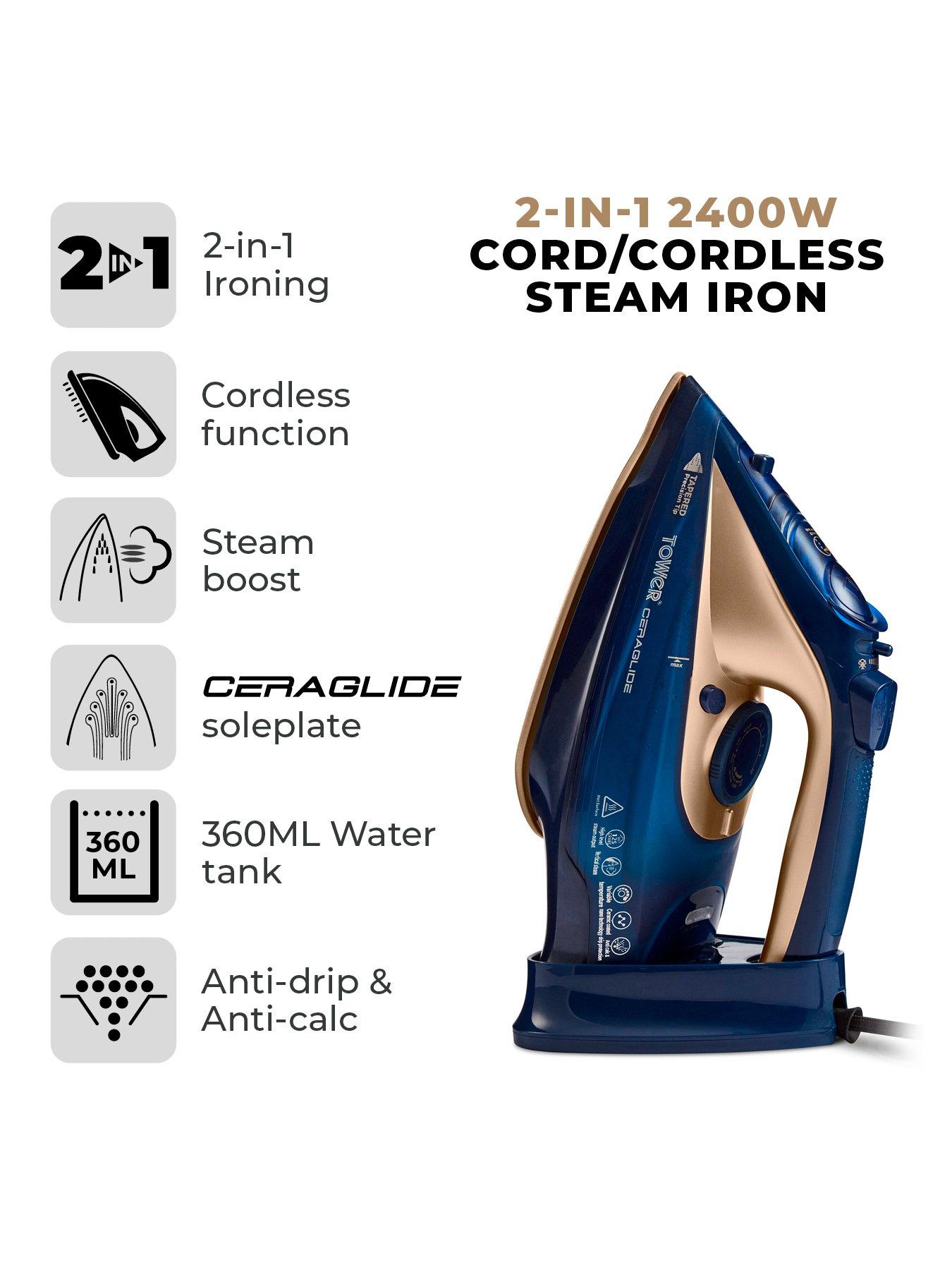 tower-2400w-cord-cordless-steam-iron-bluegoldstillFront