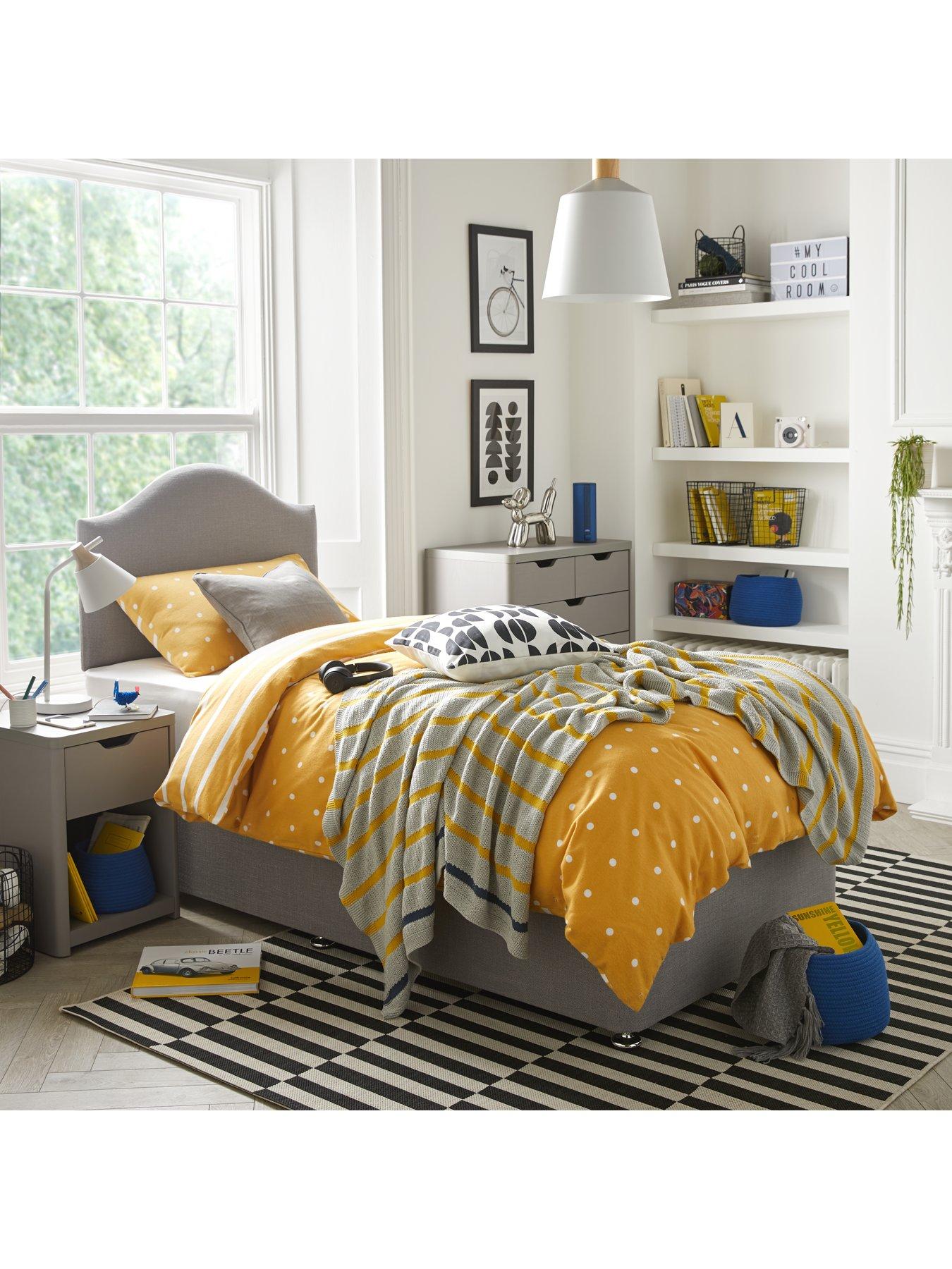 Shire Beds Kids Mattress, Divan Base and Headboard Bed Set - Grey - FSC® Certified