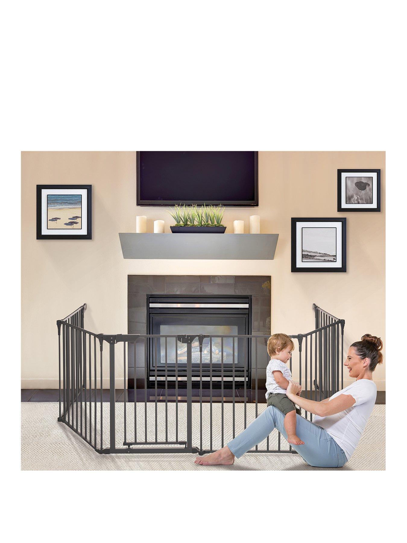 dreambaby-royale-converta-3-in-1-metal-playpen-fire-barrier-charcoalfront