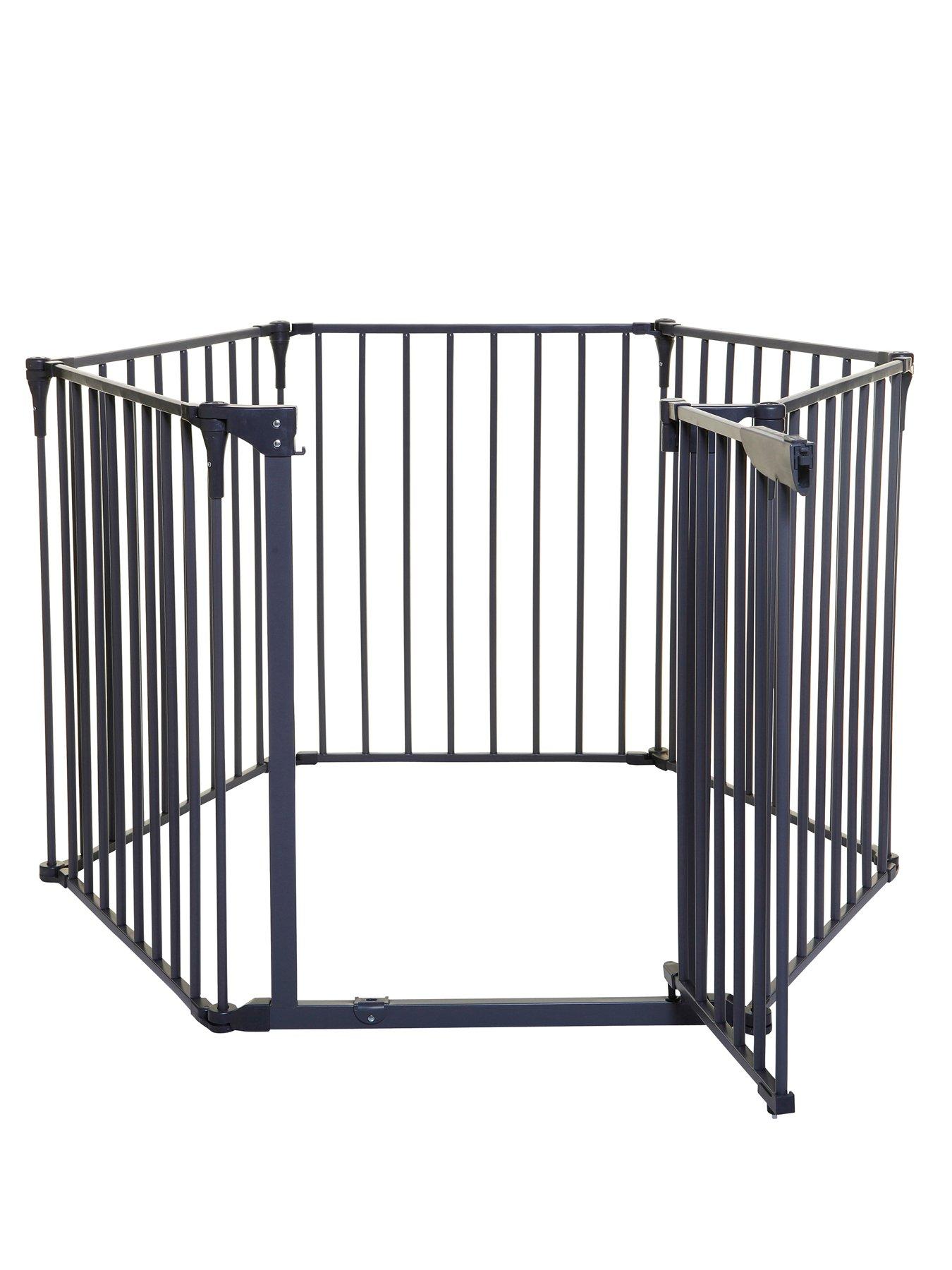 dreambaby-royale-converta-3-in-1-metal-playpen-fire-barrier-charcoalback