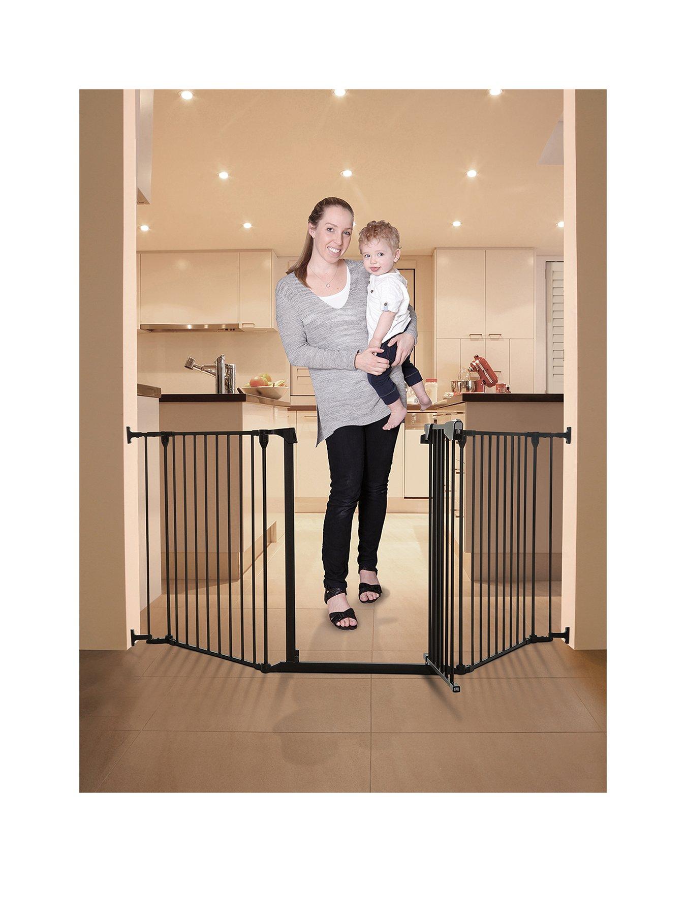 undefined Newport 3-Panel Metal Adapta Gate - Black Meta