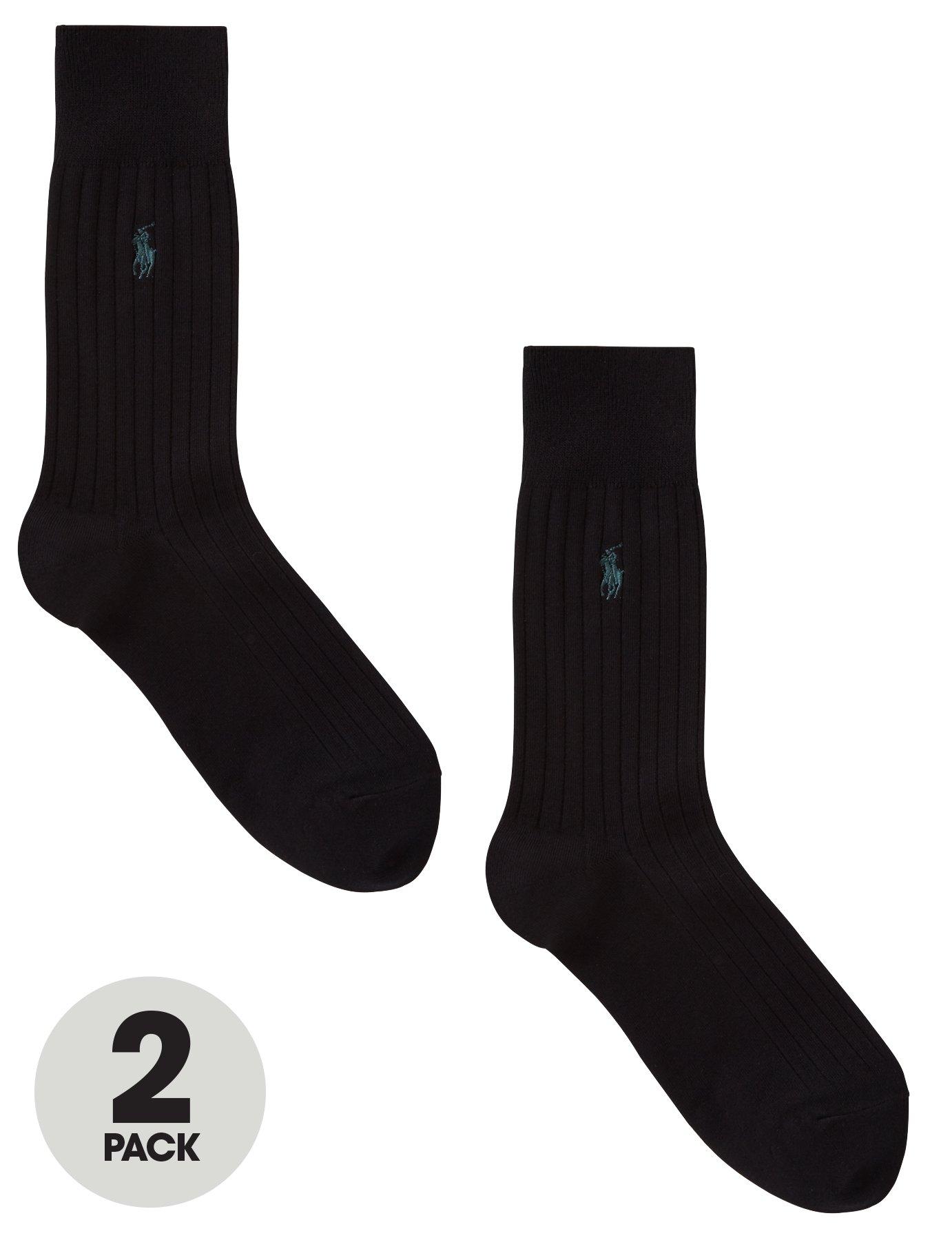 Polo Ralph Lauren Polo Ralph Lauren 2 Pack Rib Egyptian Crew Socks - Black