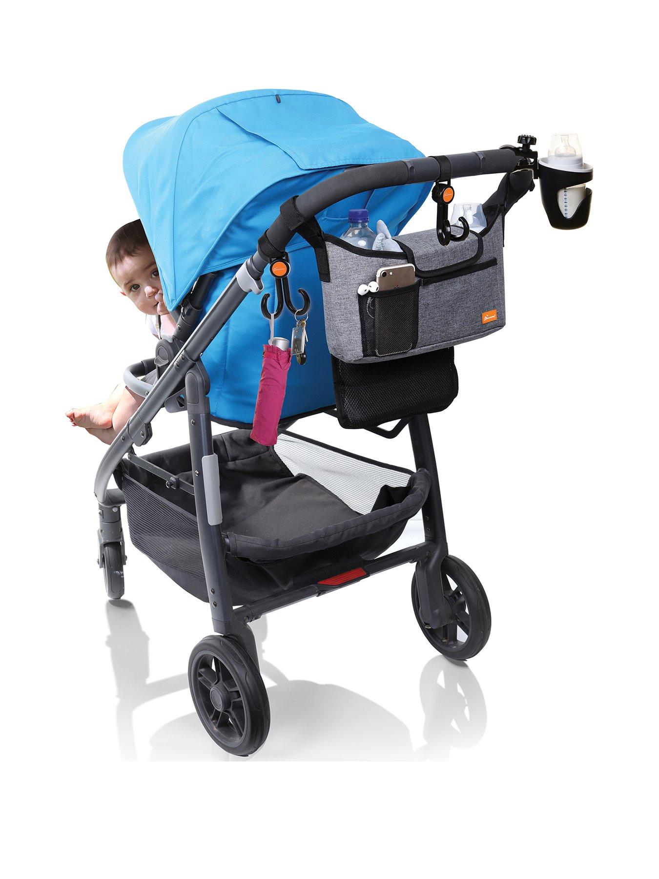 Image 2 of 4 of Dreambaby On-The-Go Grey Denim Stroller Kit (Bag, Cup and Hooks)