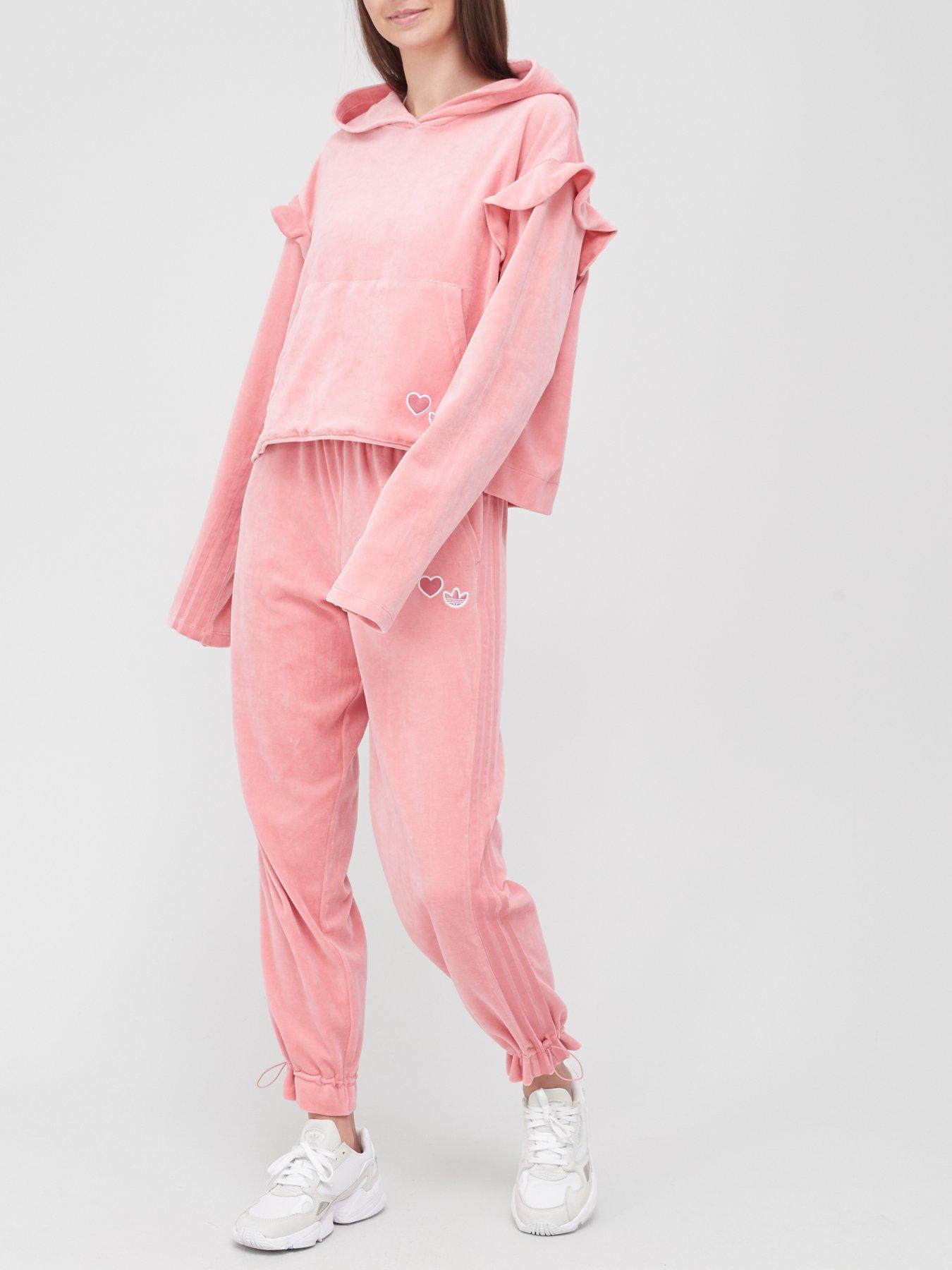 adidas Originals Bellista Velour Hoodie - Pink | Very