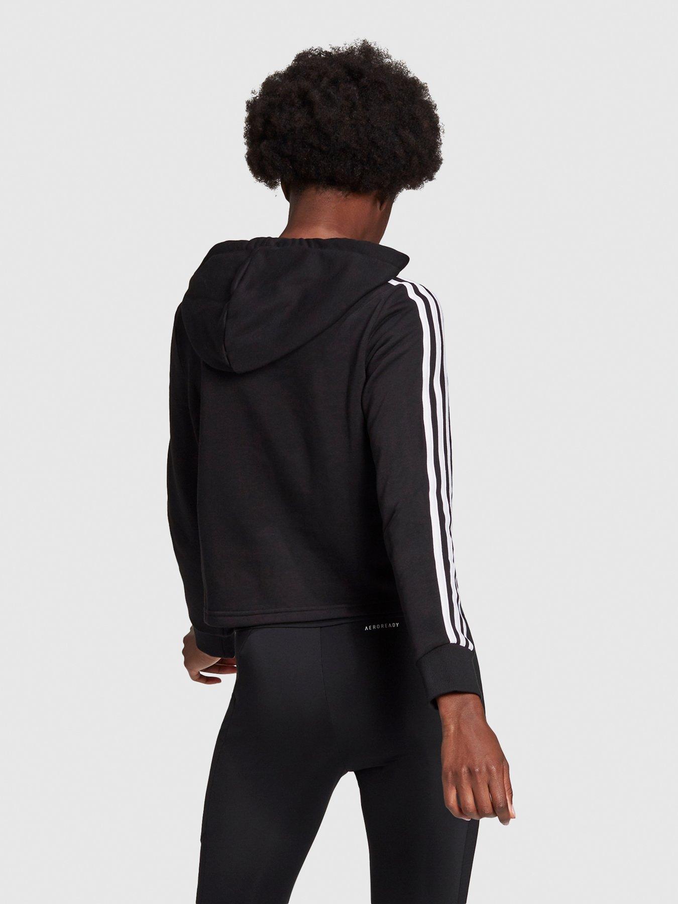 adidas-sportswear-essentials-3-stripes-french-terry-crop-hoodie-blackwhitestillFront