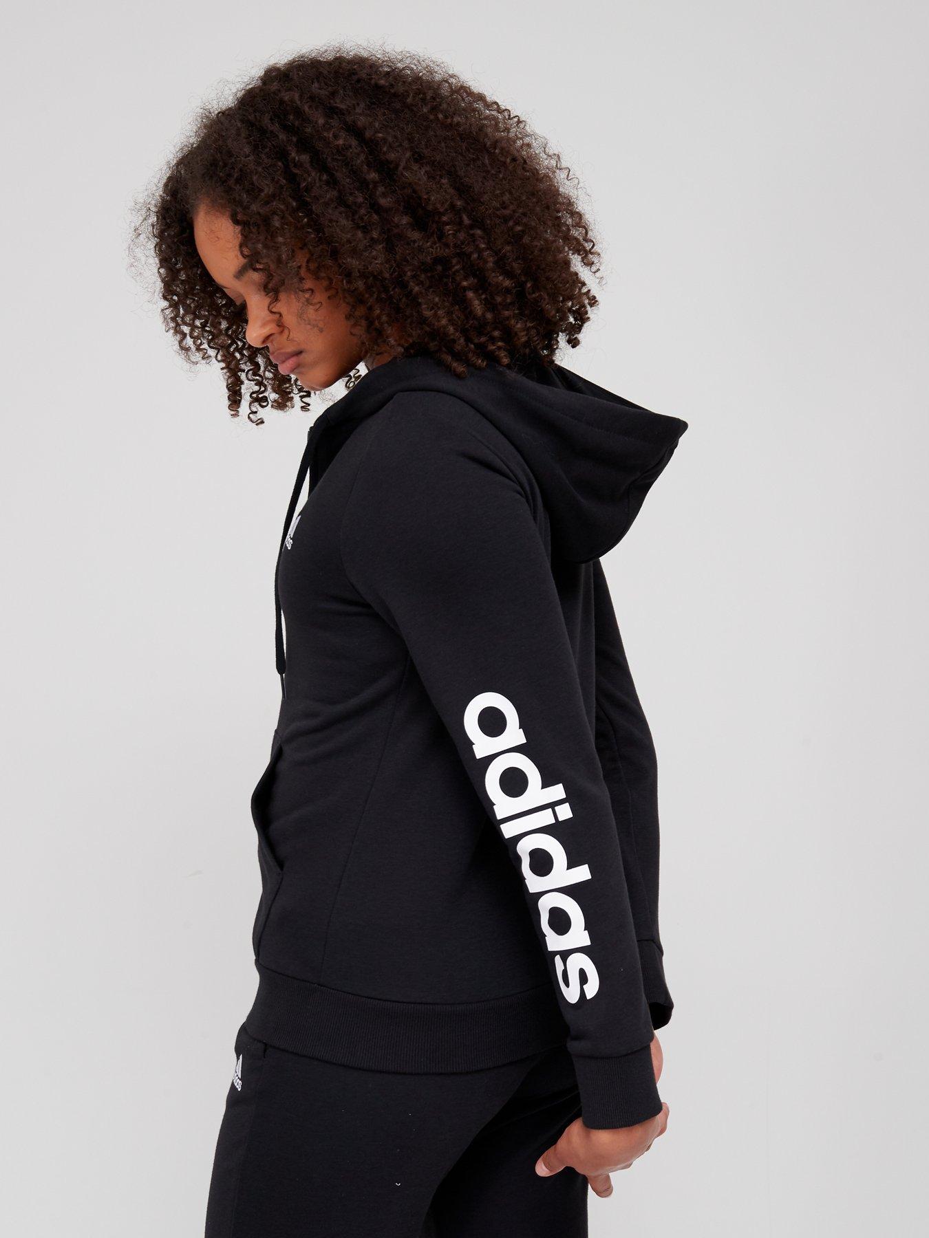 adidas Women's Essentials Linear Full Zip French Terry Hoodie