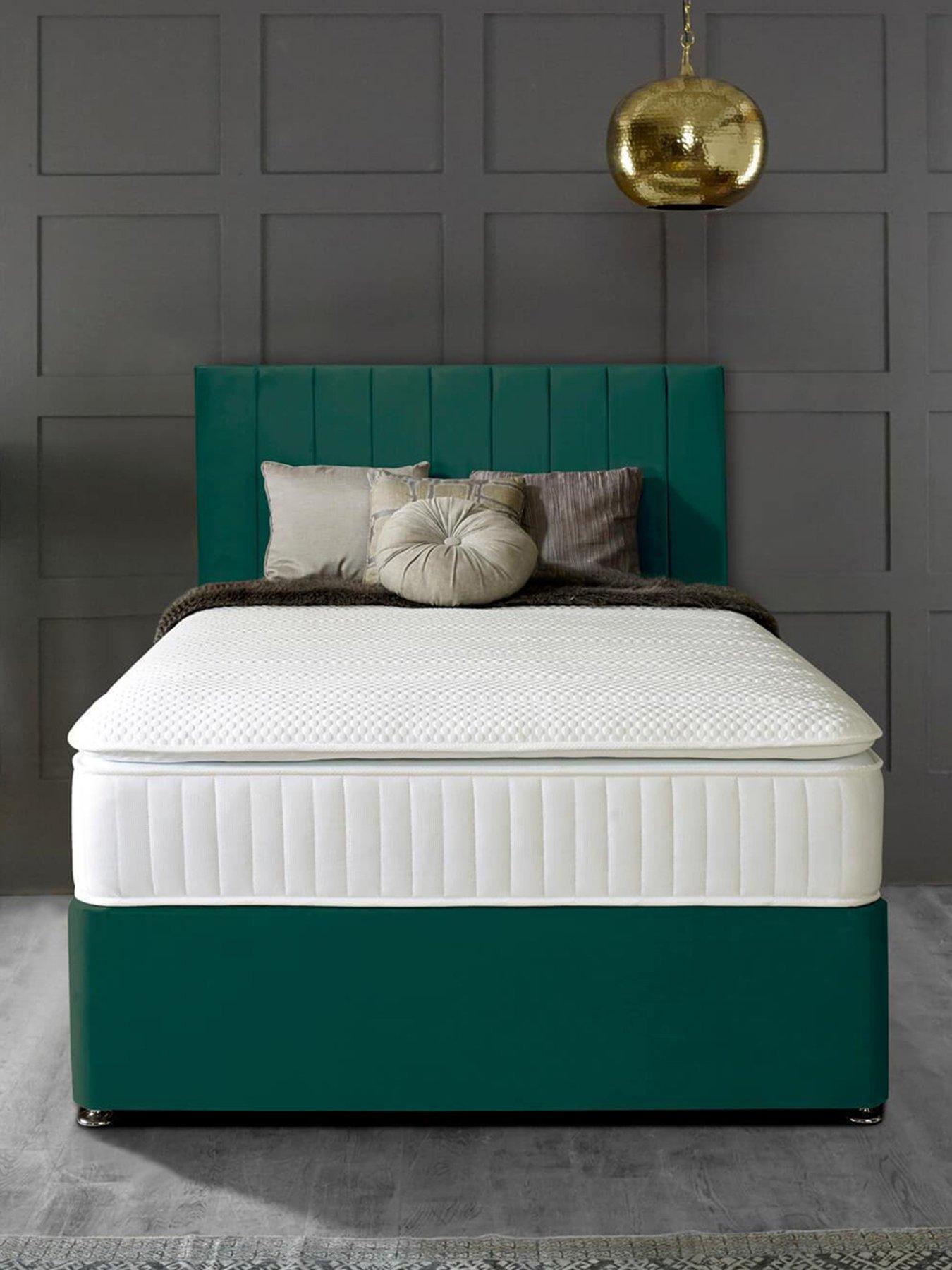 Shire Beds Liberty 1000 Pocket Pillowtop Mattress and Upholstered Divan Base Bed Set (Headboard sold separately) - FSC® Certified