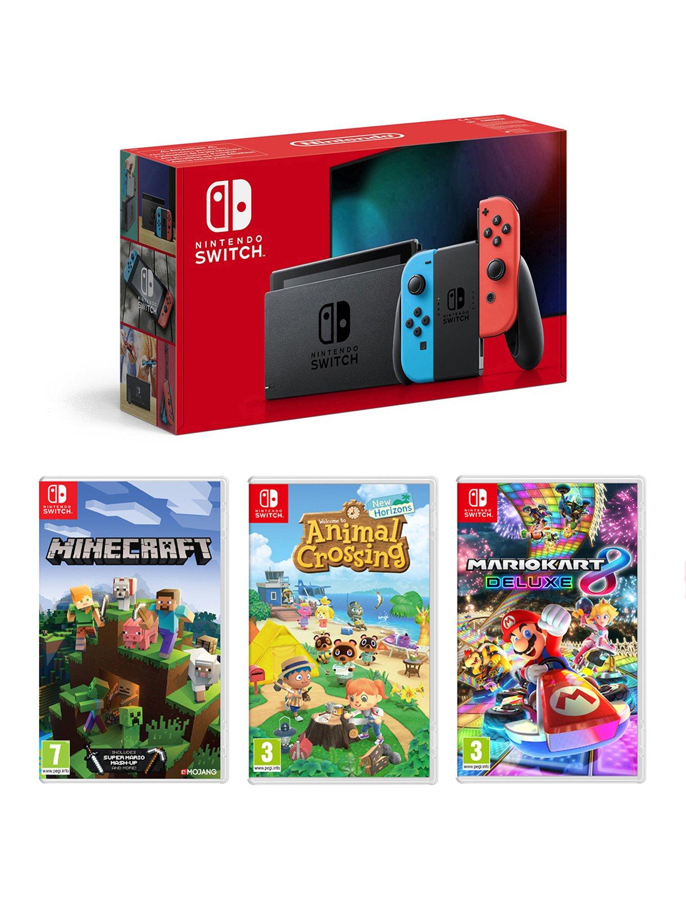 nintendo-switch-neonnbspconsolenbspwith-animal-crossing-new-horizon-minecraft-amp-mario-kart-8-deluxe