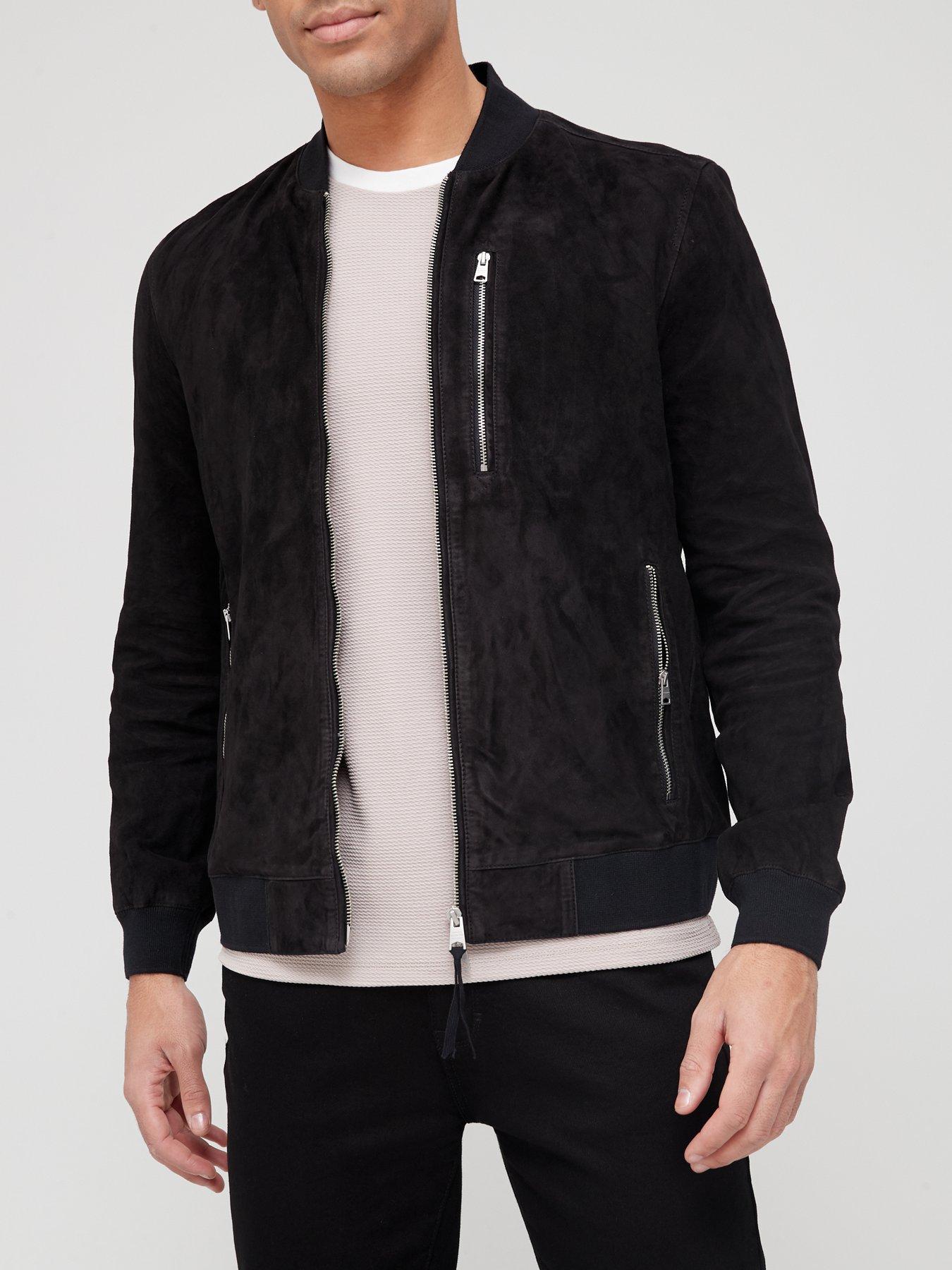 Kemble Suede Bomber Jacket Black