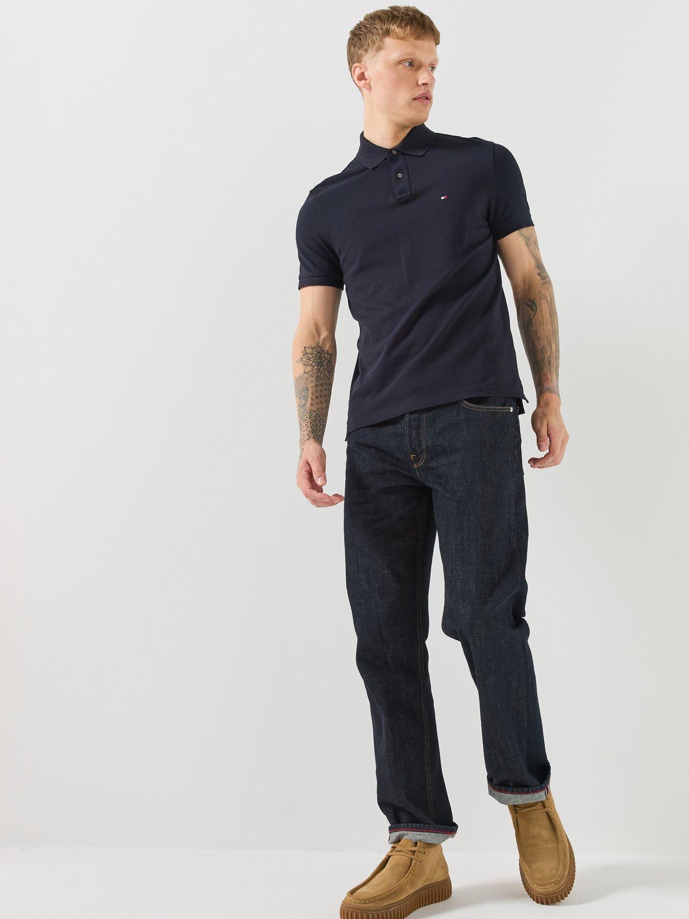 Image 5 of 6 of Tommy Hilfiger Mens 1985 Regular Fit Short Sleeve Polo Shirt -&nbsp;Navy
