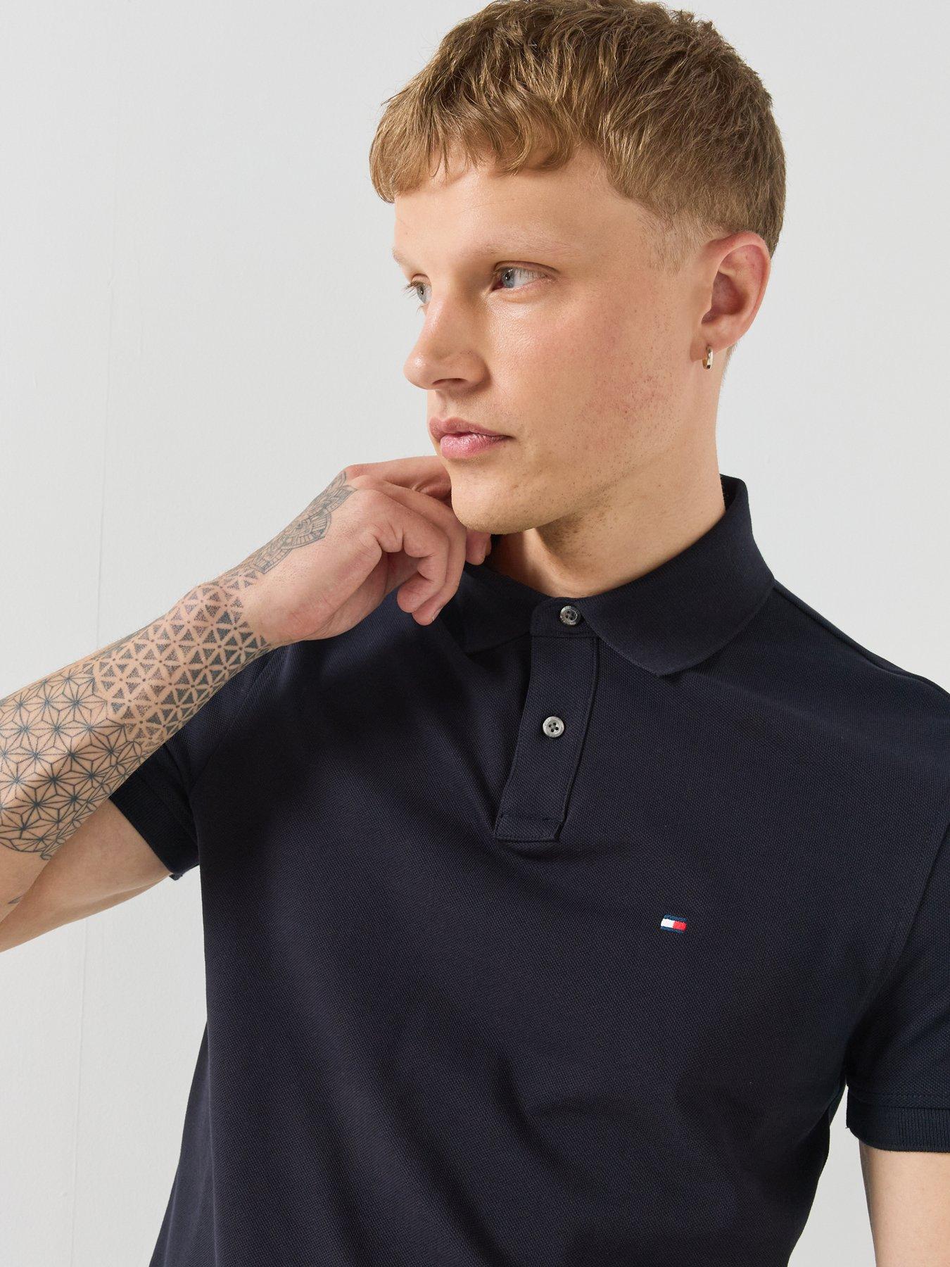 Image 6 of 6 of Tommy Hilfiger Mens 1985 Regular Fit Short Sleeve Polo Shirt -&nbsp;Navy
