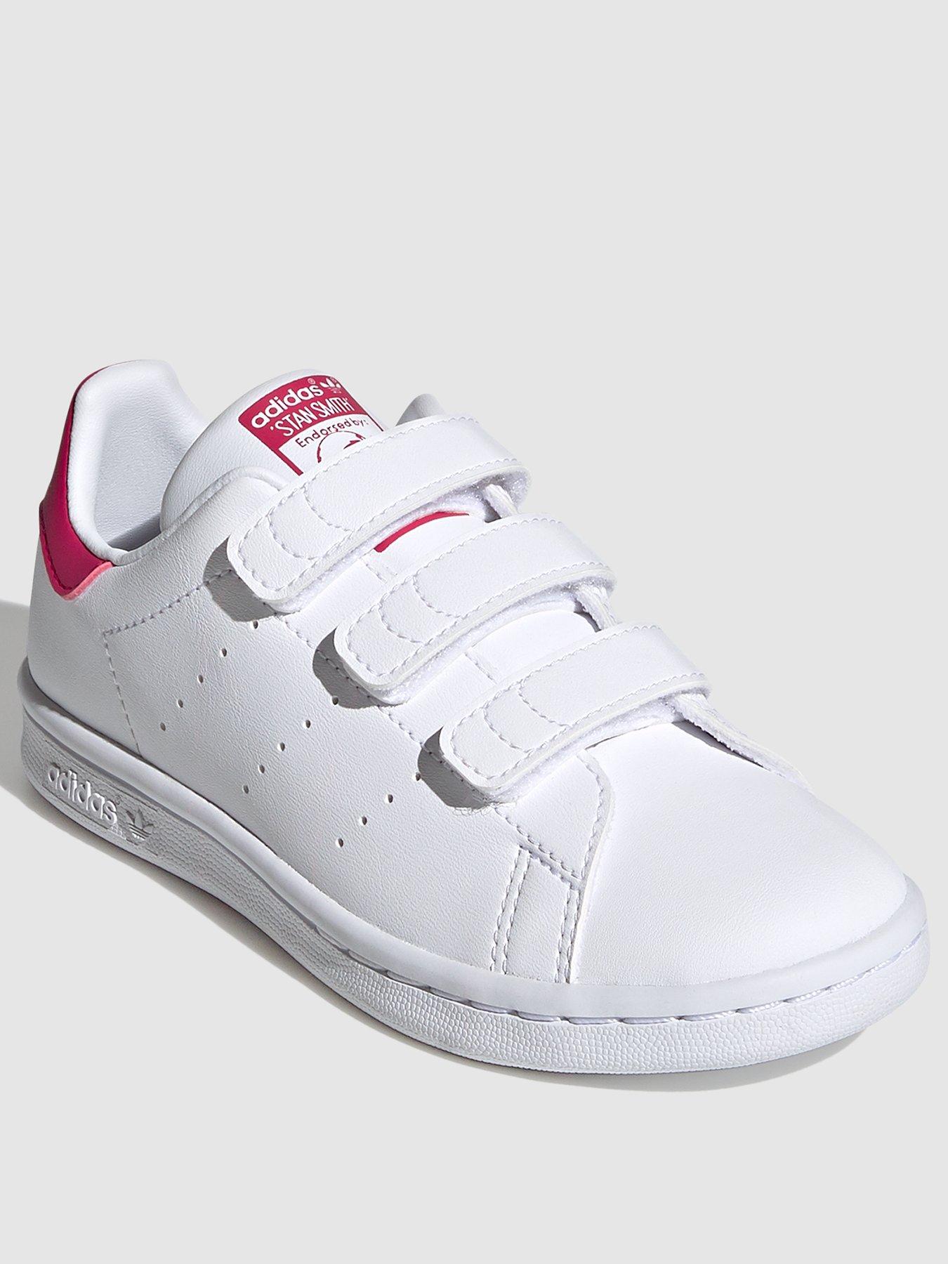 Adidas originals white and pink stan smith trainers sale