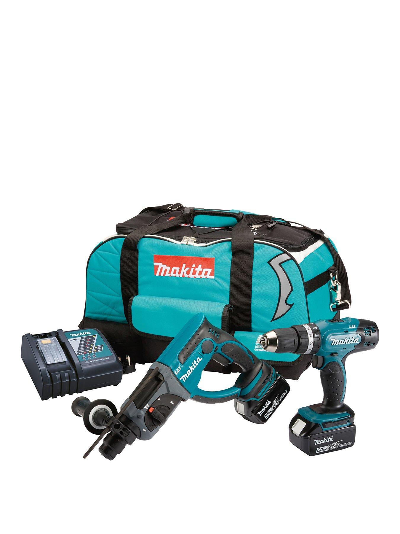 undefined 18V LXT Combi Drill  &  SDS+ Drill 2 X 5Ah Batteries, Fast Charger  &  Kit Bag