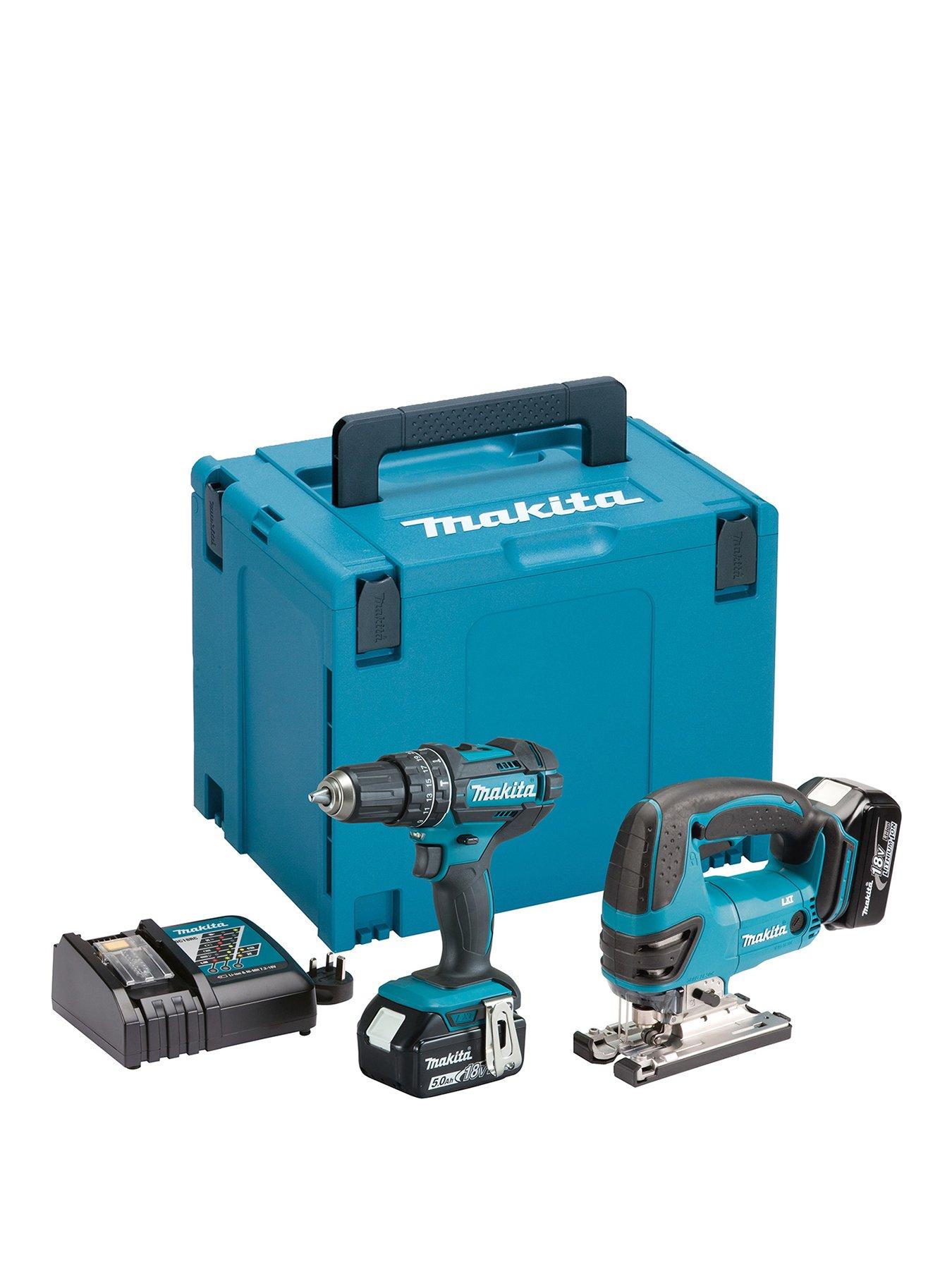 makita-18v-lxt-combi-drill-amp-jigsaw-2-x-5ah-batteries-fast-charger-amp-casefront