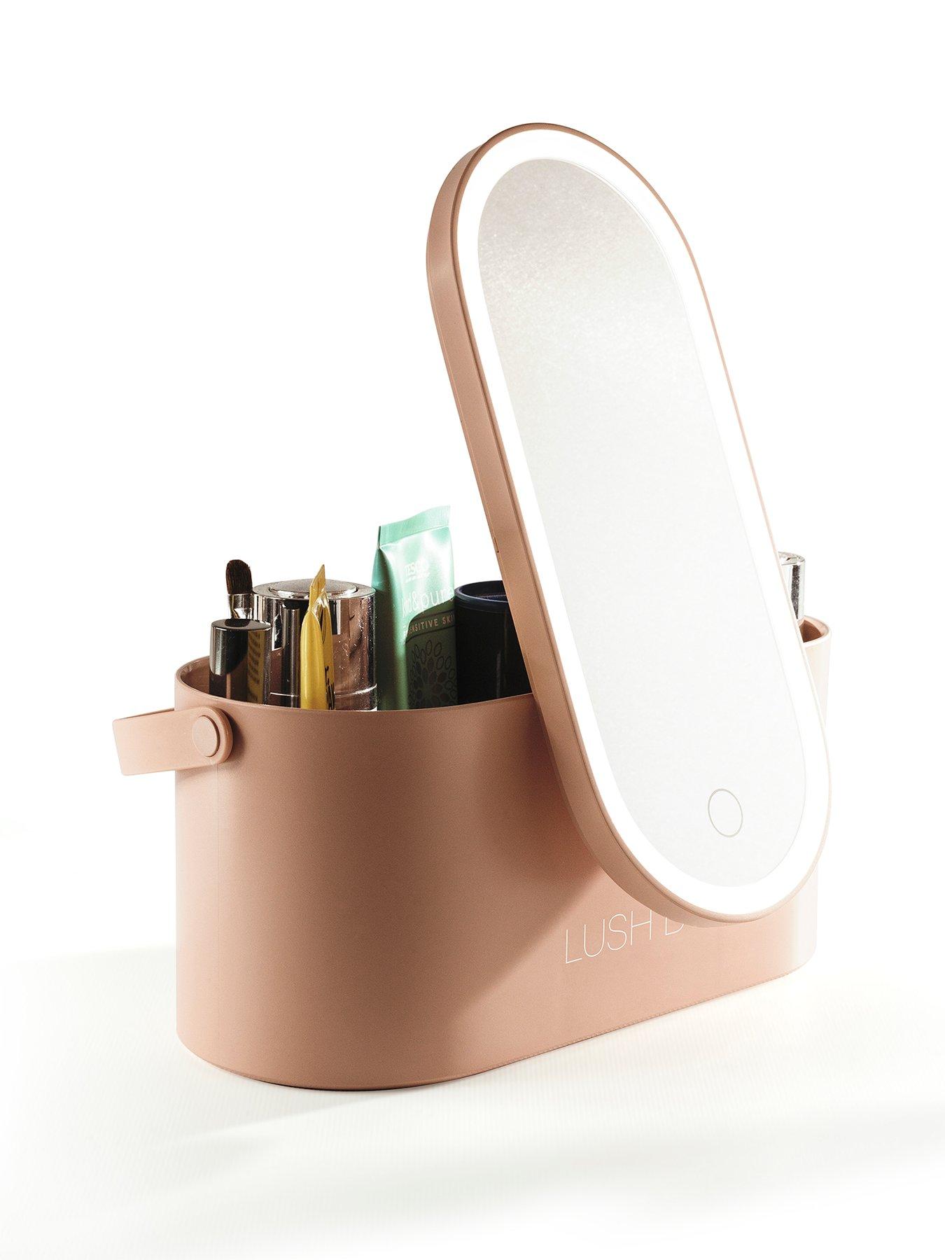 Image 1 of 6 of Rio Lush Beauty Storage Box with Mirror and Light - White
