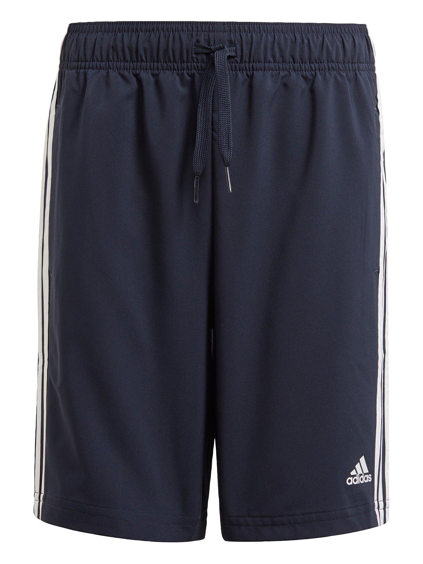 adidas-boys-junior-3-stripes-woven-shorts-navywhite