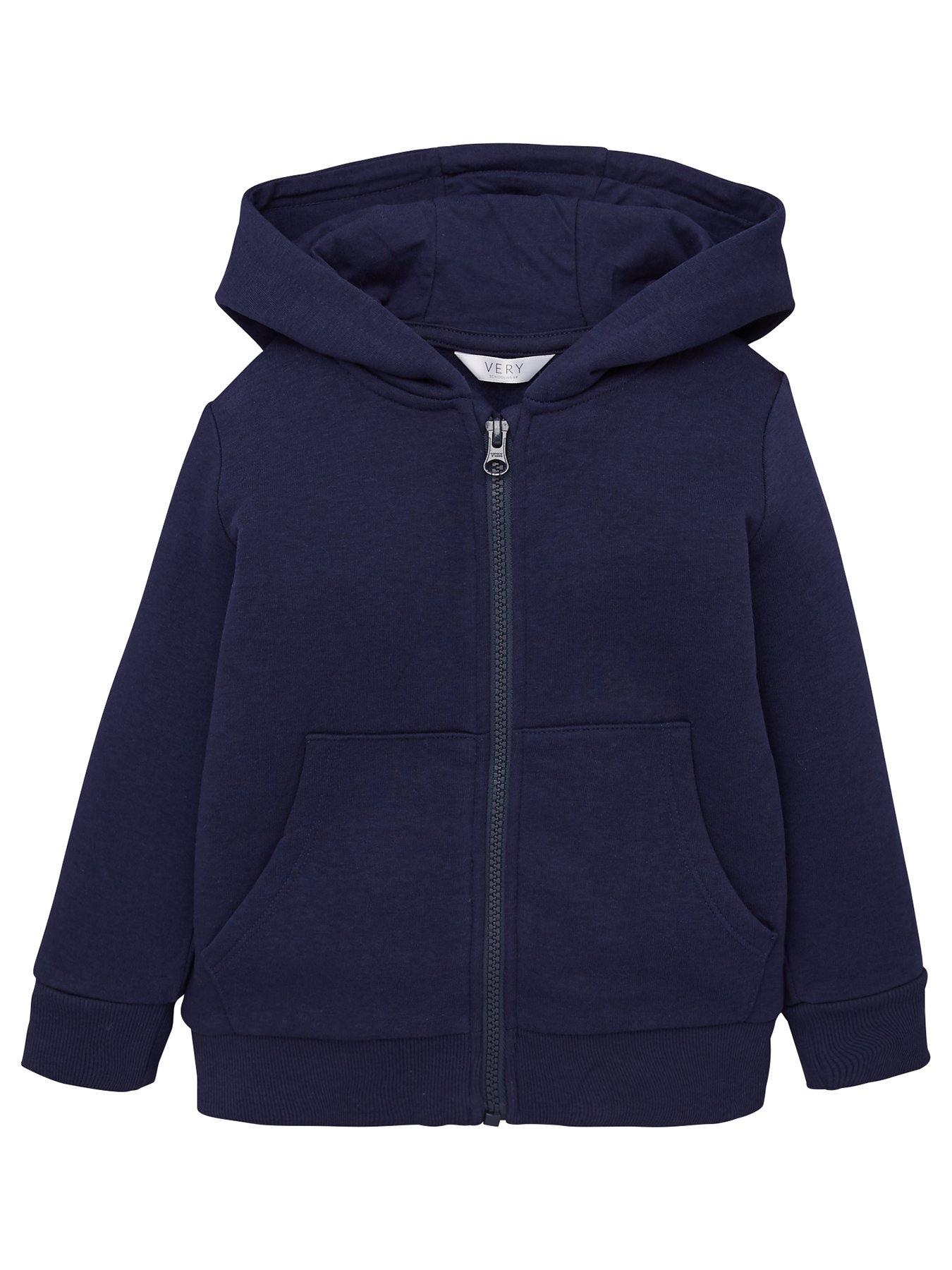 Navy zip discount through school hoodie