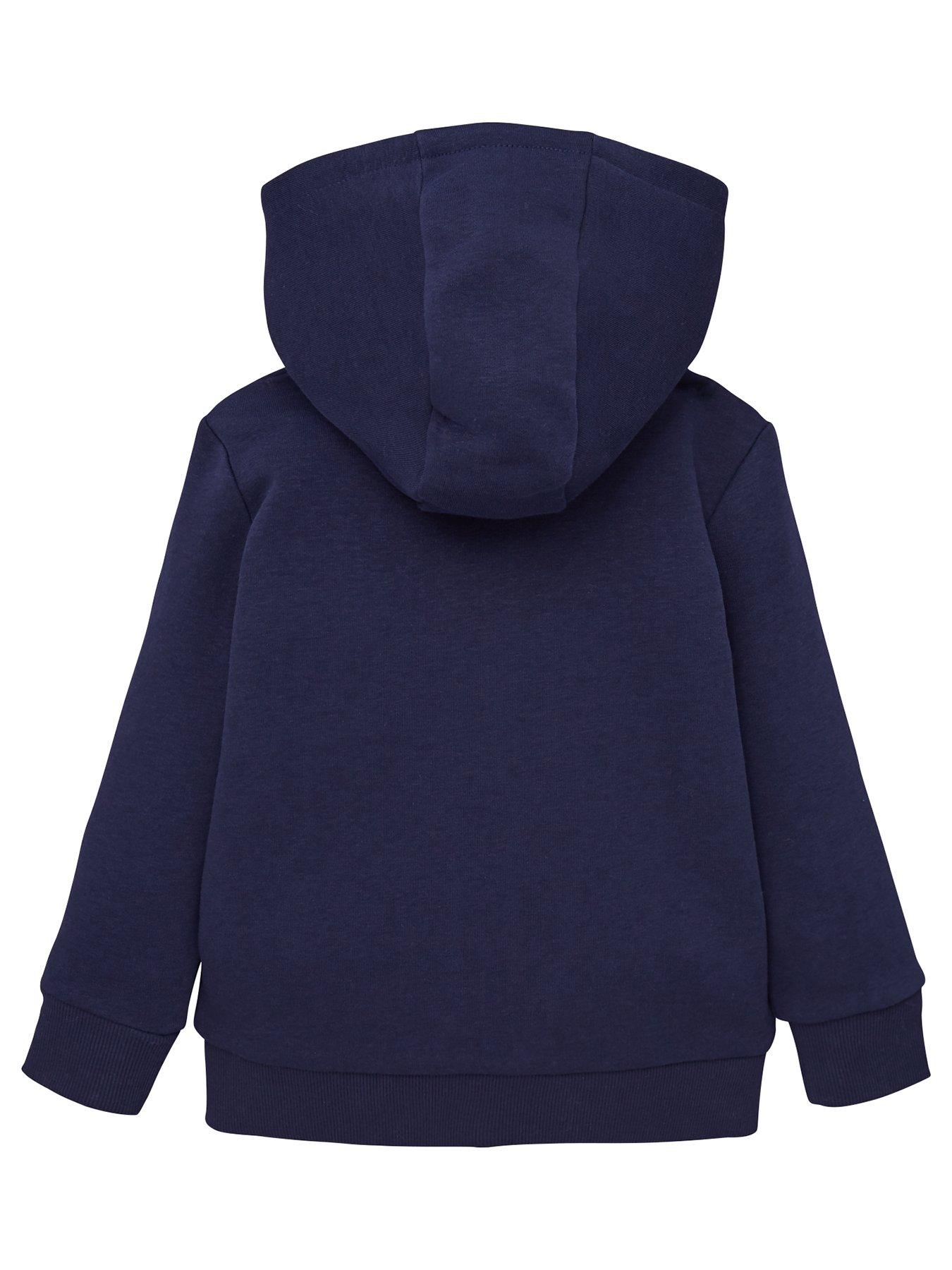 Navy zip through online school hoodie