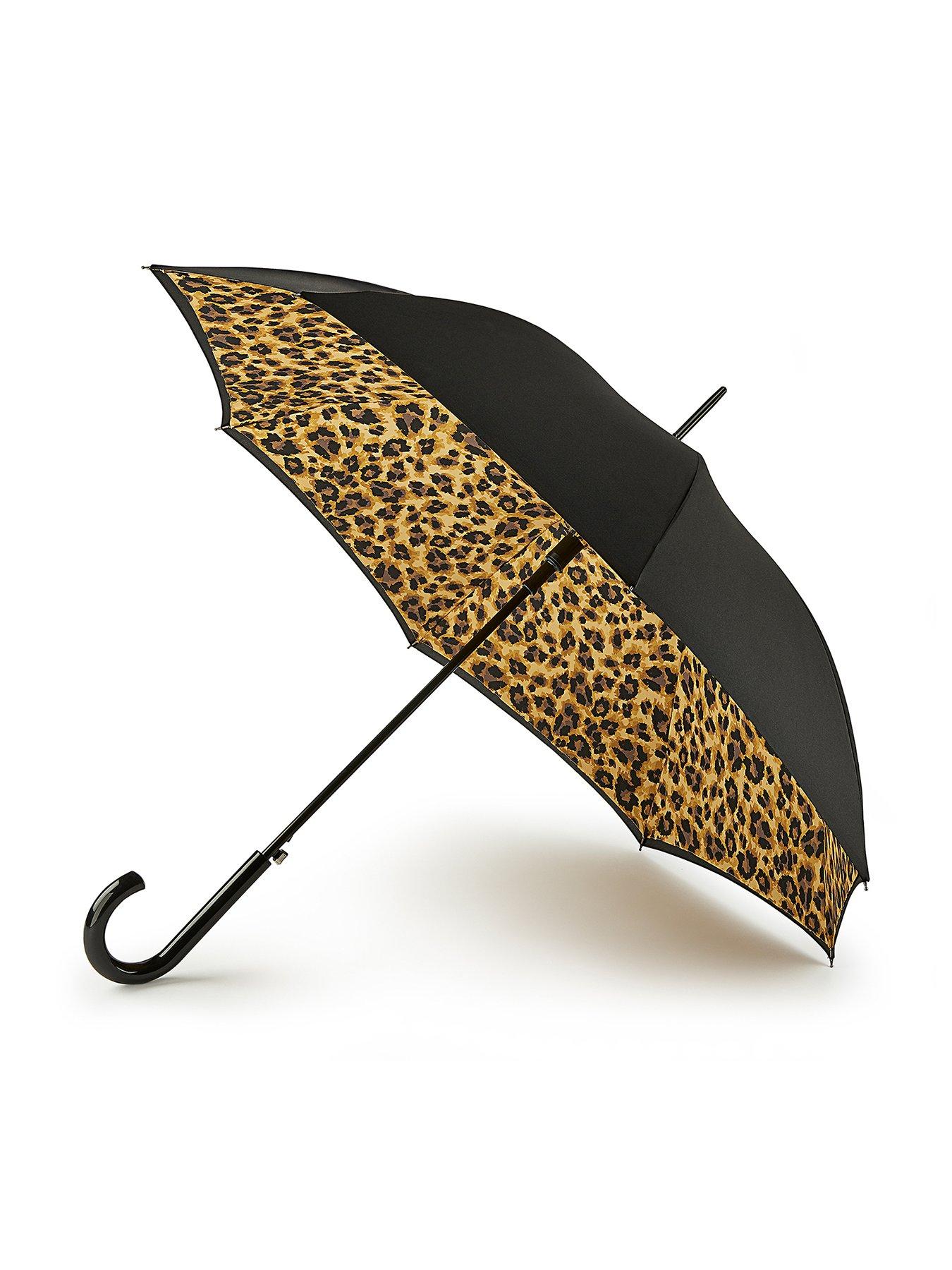 fulton-black-with-leopard-print-underside-umbrella-blackfront