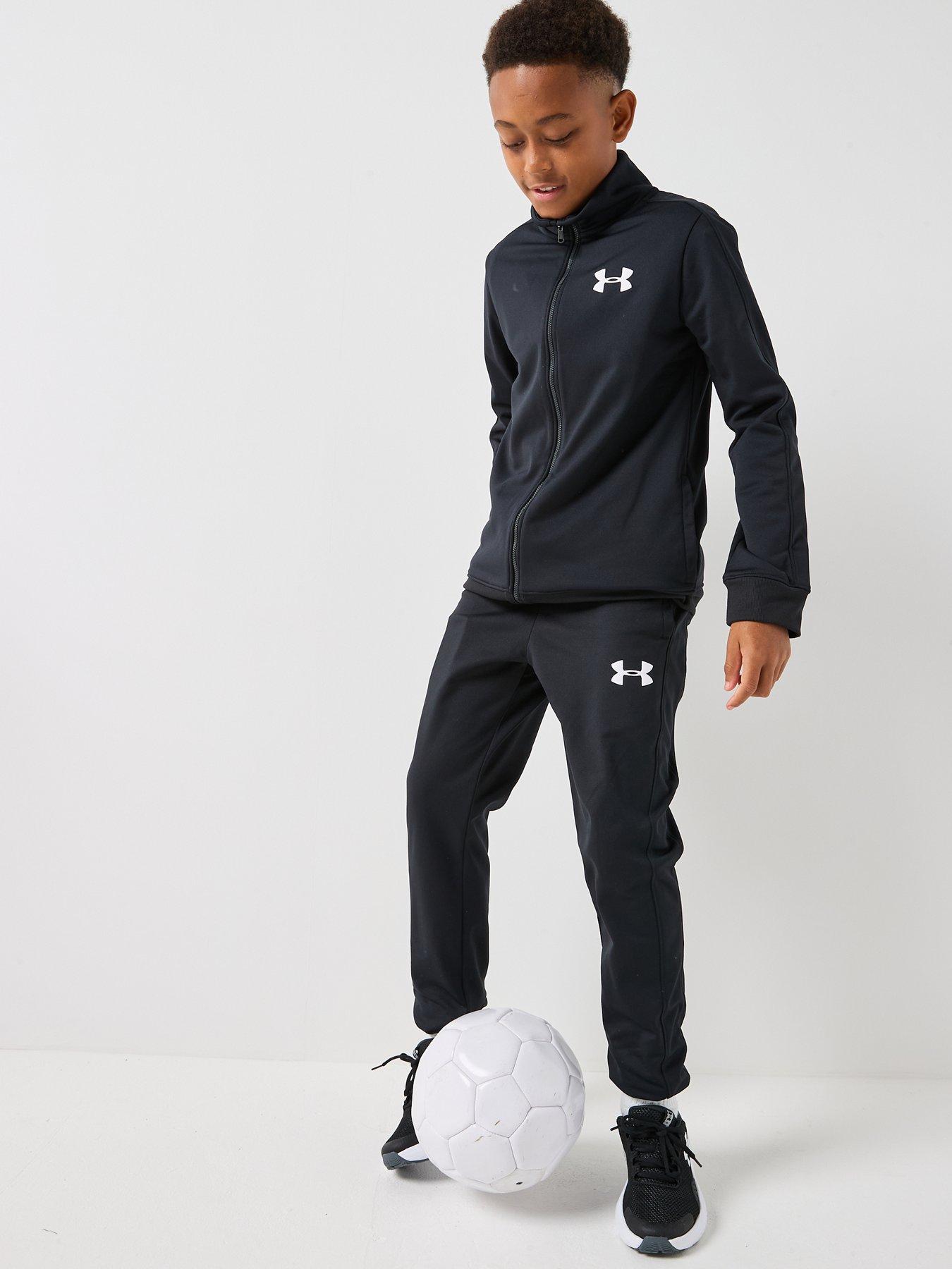 Image 6 of 6 of UNDER ARMOUR Boys Full-Zip Funnel Neck Tracksuit Set - Black/ White