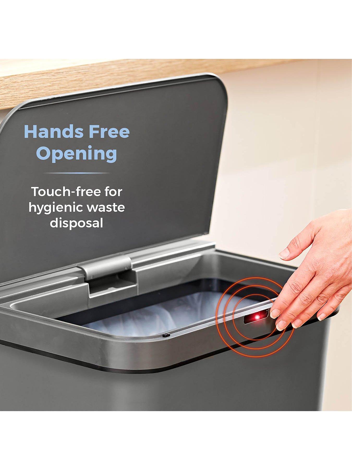 Image 2 of 6 of Tower Sensor Bin with Retainer Ring, Battery-Operated, 50L, Grey
